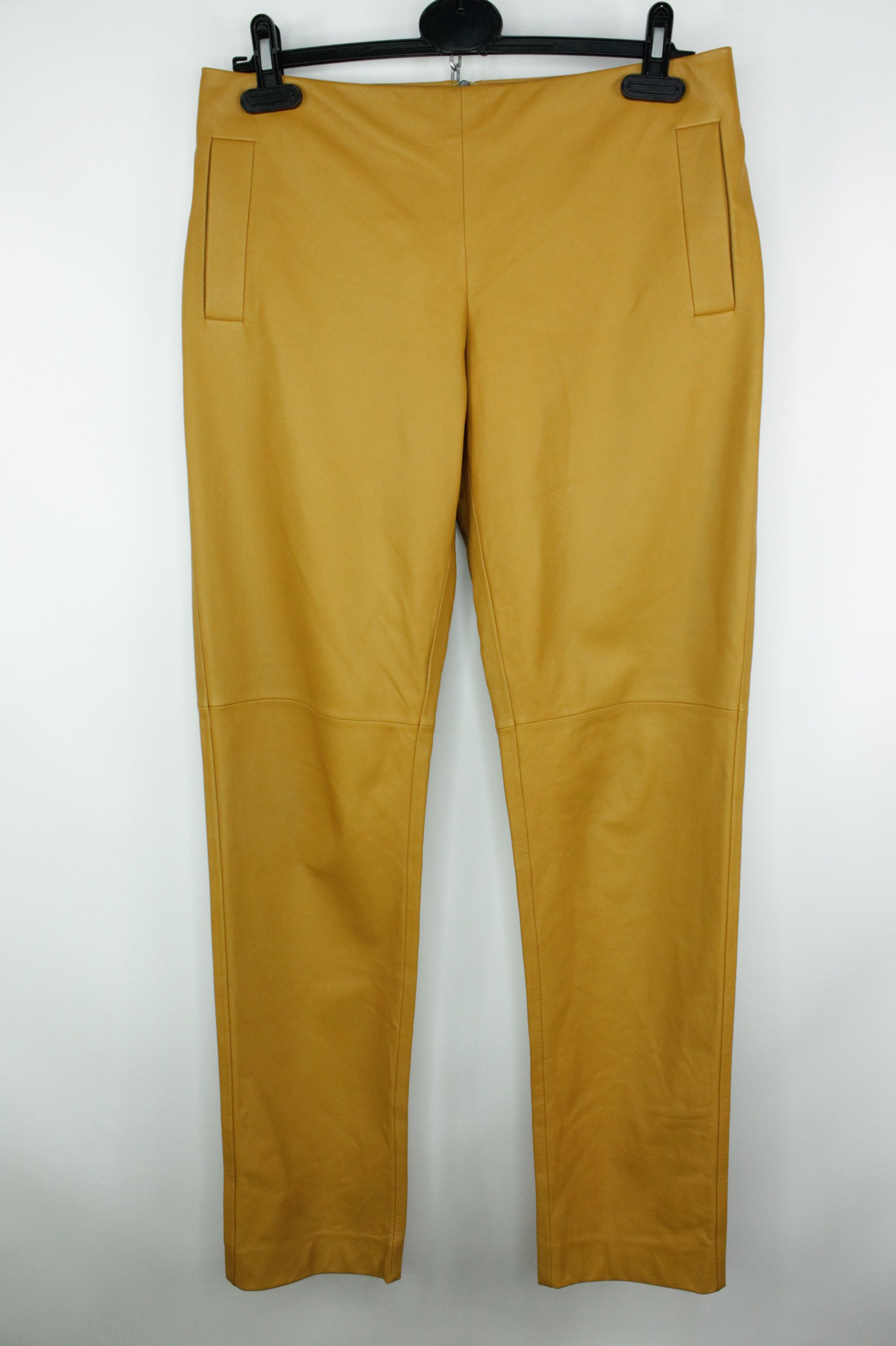 Bottega Veneta Bottega Veneta Dark Orange Leather Slim Straight Pants Size 27" / US 4 / IT 40 - 1 Thumbnail