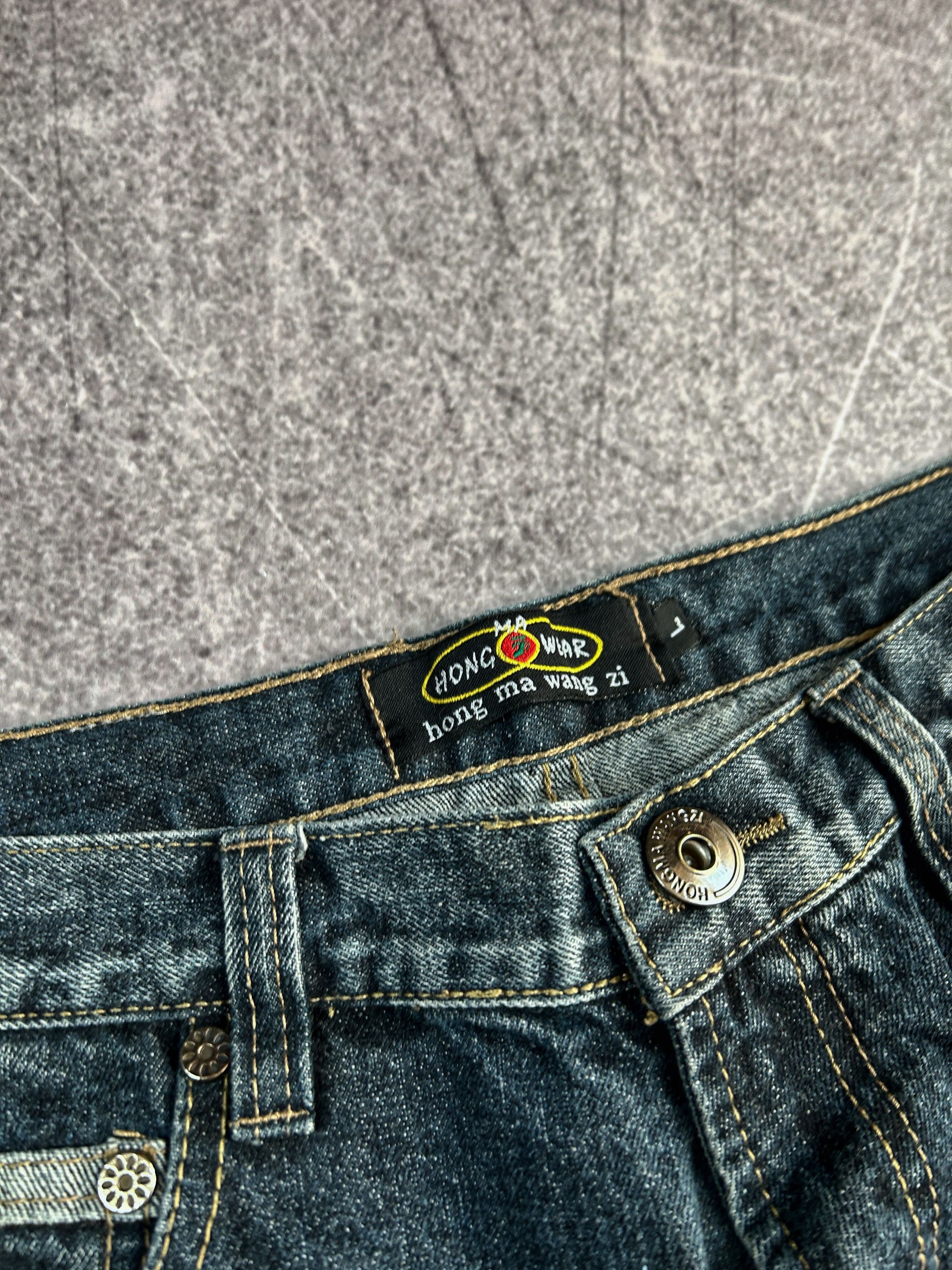 Japanese Brand Vintage Distressed Denim Jeans Blue Patchwork Y2K Grunge Size US 32 / EU 48 - 7 Thumbnail