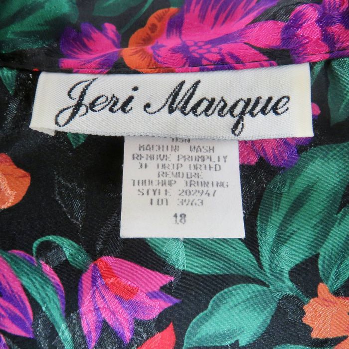 Vintage 1980s Vintage Satin Floral Blouse by Jeri Marque | Grailed