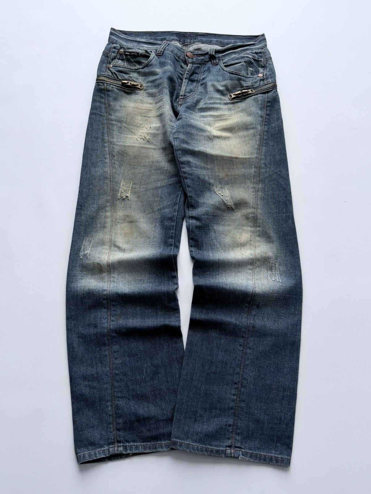 Avant Garde Tornado Mart Style Baggy Washed Denim Jeans