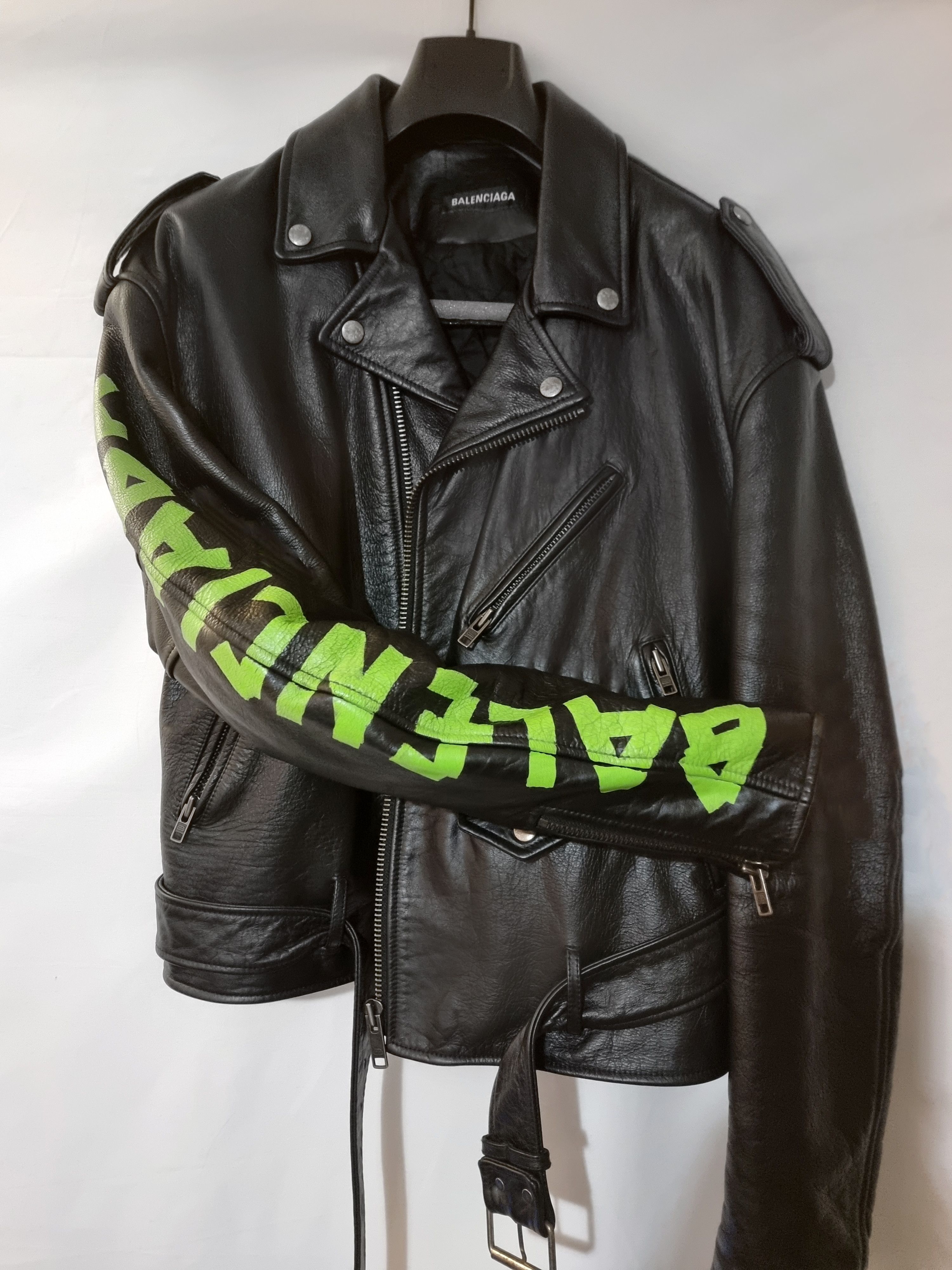 Balenciaga BALENCIAGA LEATHER JACKET - GRAFFITI PRINT Size US S / EU 44-46 / 1 - 1 Thumbnail