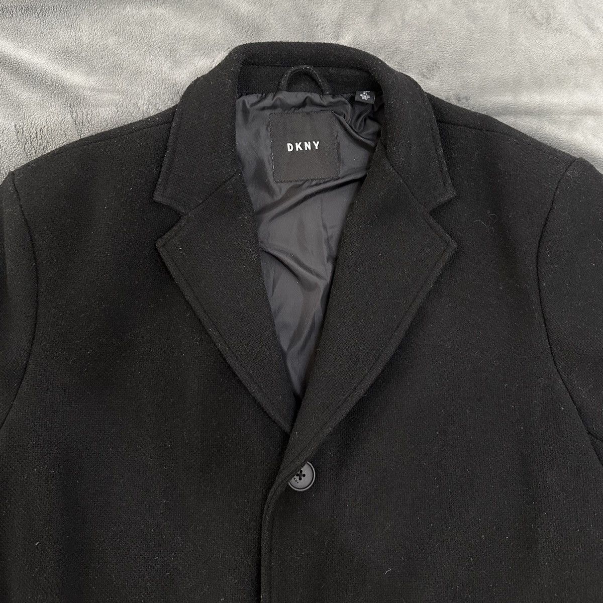 DKNY DKNY Wool Black Overcoat Size US XL / EU 56 / 4 - 2 Thumbnail