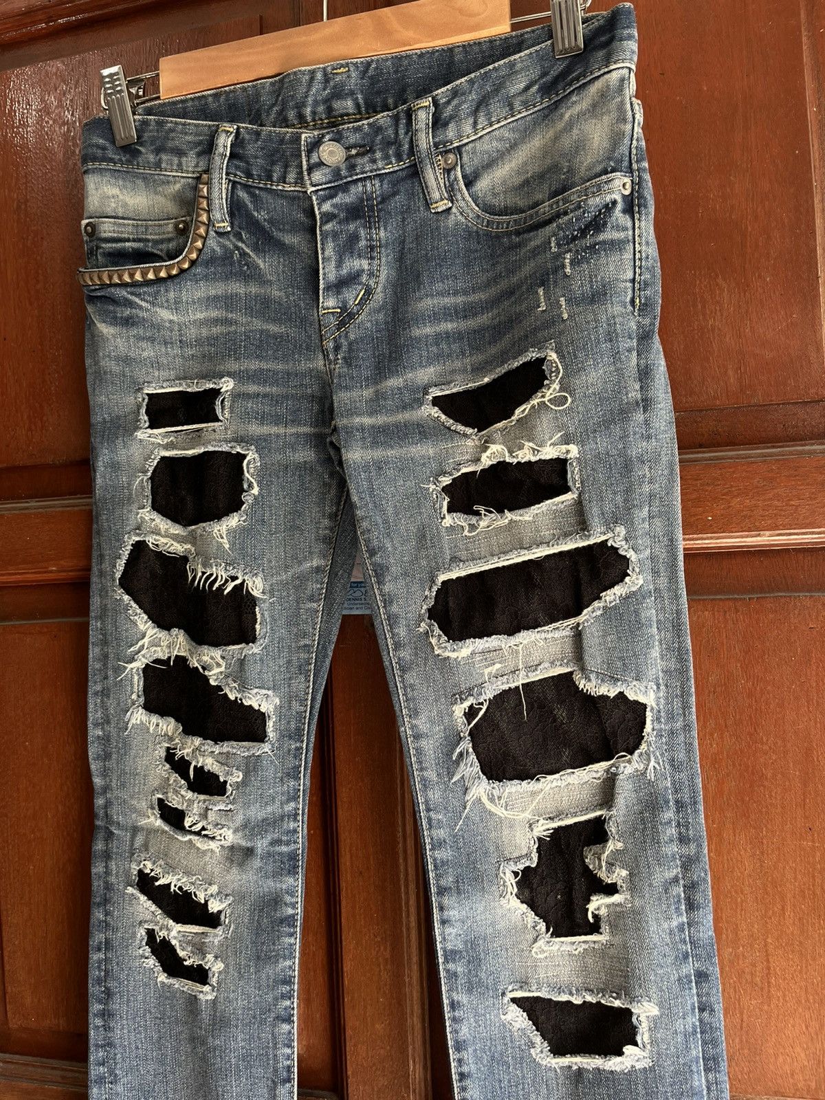 Hysteric Glamour HYSTERIC GLAMOUR RIPPED JEANS Size 29" - 2 Thumbnail