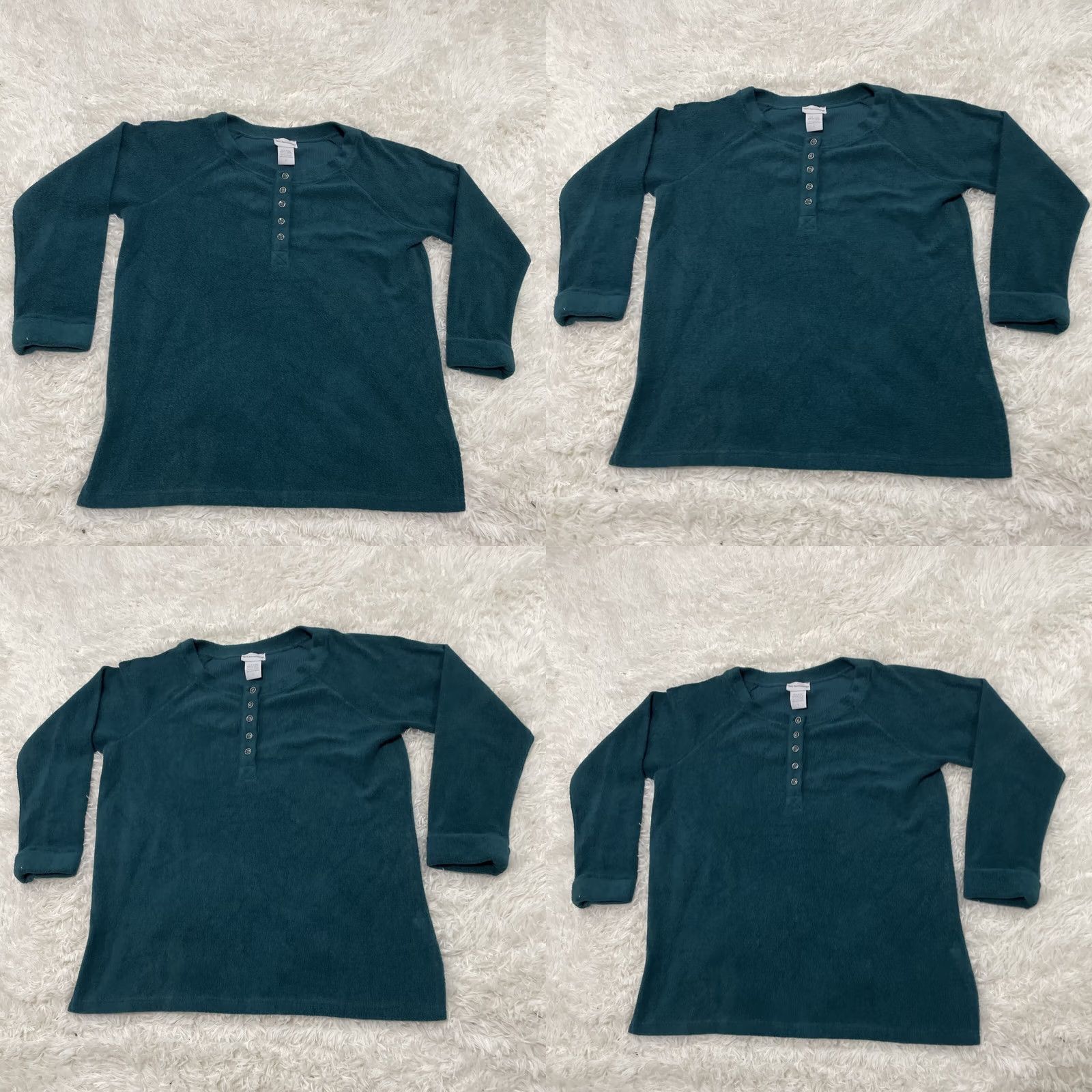 Soft Surroundings SOFT SURROUNDINGS Fleece Sweater Women's L Green Henley Button Long Sleeve Casual Warm Layer 90s Womens Size L / US 10 / IT 46 - 10 Thumbnail
