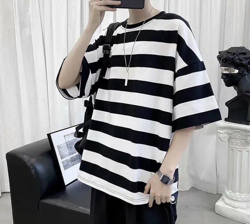 Japanese Brand × Vintage black-and-white striped short-sleeve T-shirt. Size US M / EU 48-50 / 2 - 2 Thumbnail