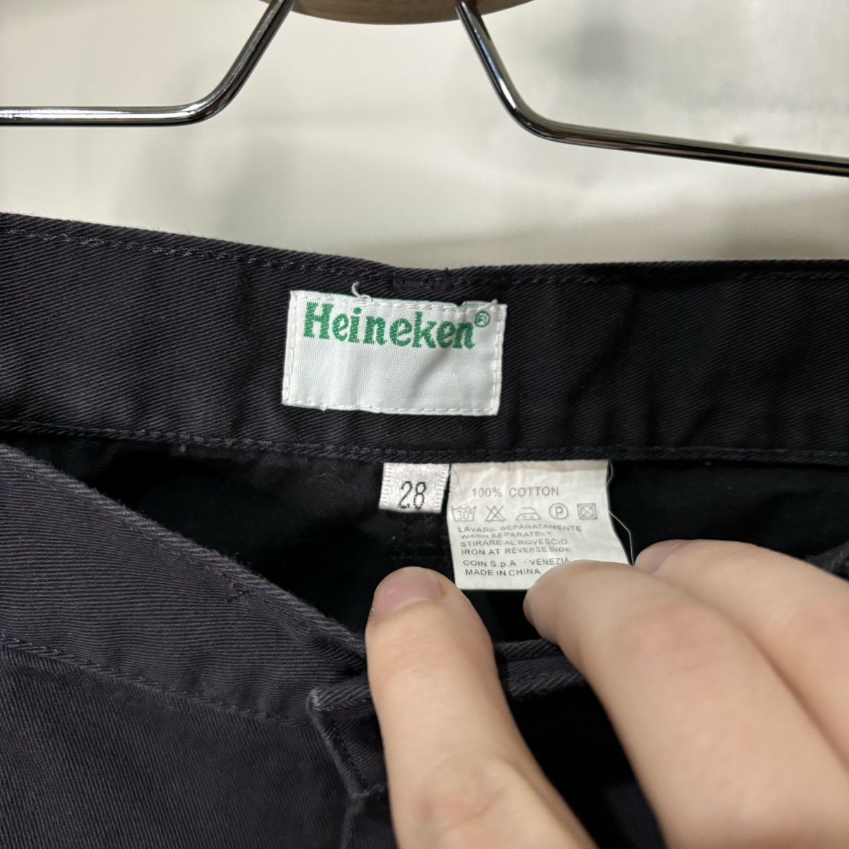Heineken Vintage 1990s Faded Black Work Pants Size 27" / US 4 / IT 40 - 5 Thumbnail