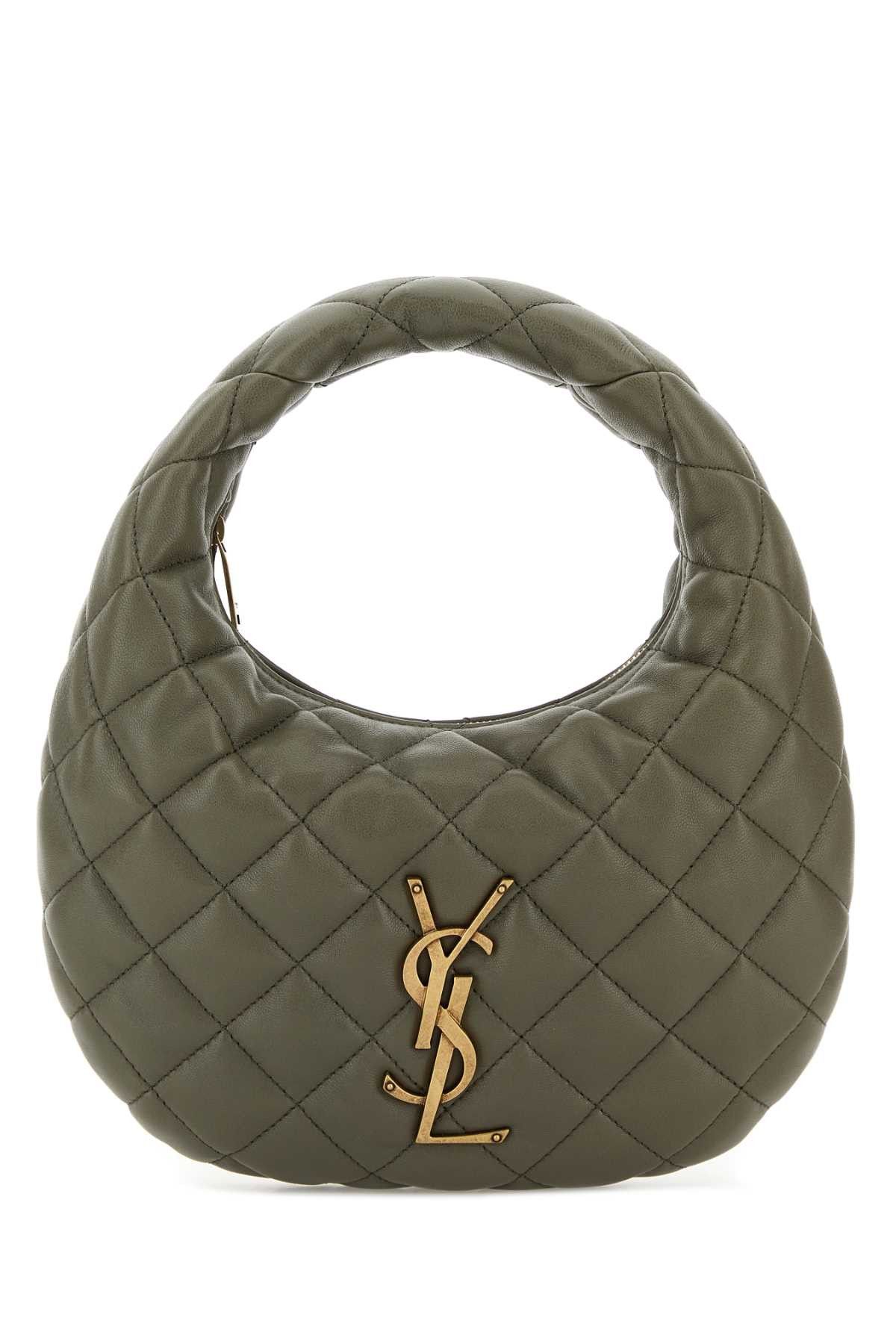 Army Green Nappa Leather Icarino Shoulder Bag, Women's