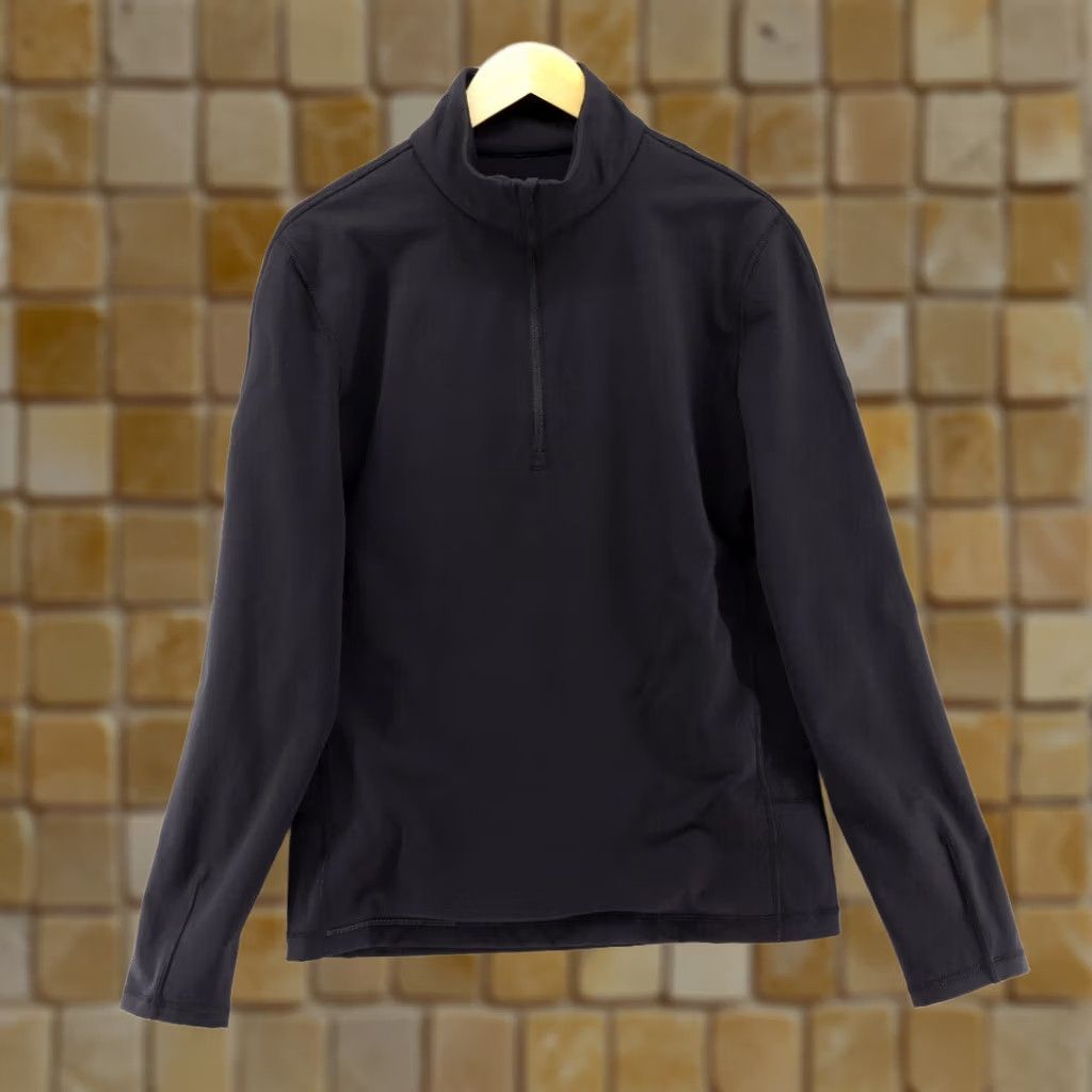 Lululemon Lululemon Men's Paneled Warmth 1/2 Zip Pullover Black M Reflective Details Mock Neck Zip Short Sleeve? Size US M / EU 48-50 / 2 - 1 Thumbnail