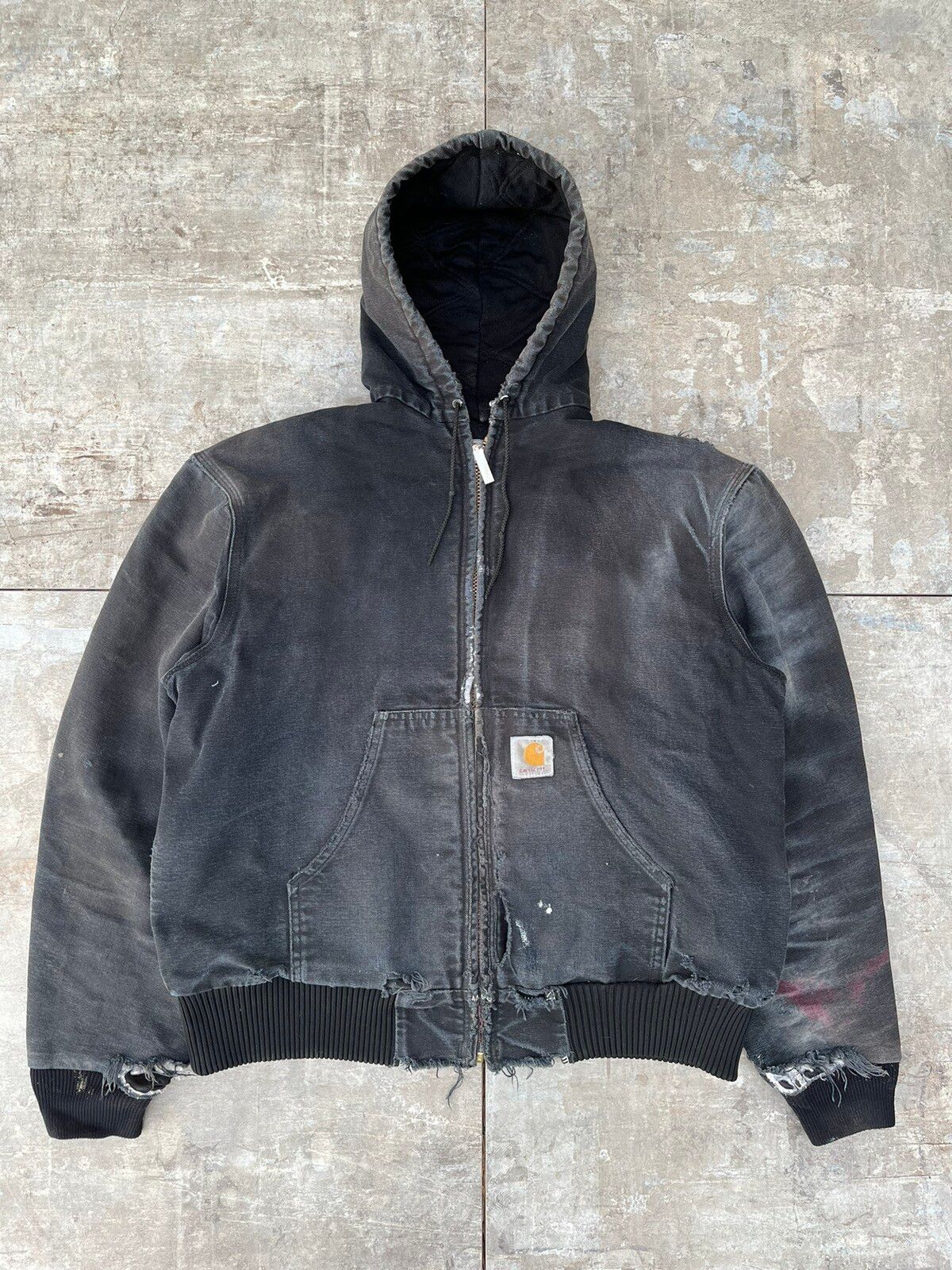 Vintage Vintage 90s Faded Black Carhartt Work Jacket Size US L / EU 52-54 / 3 - 1 Preview