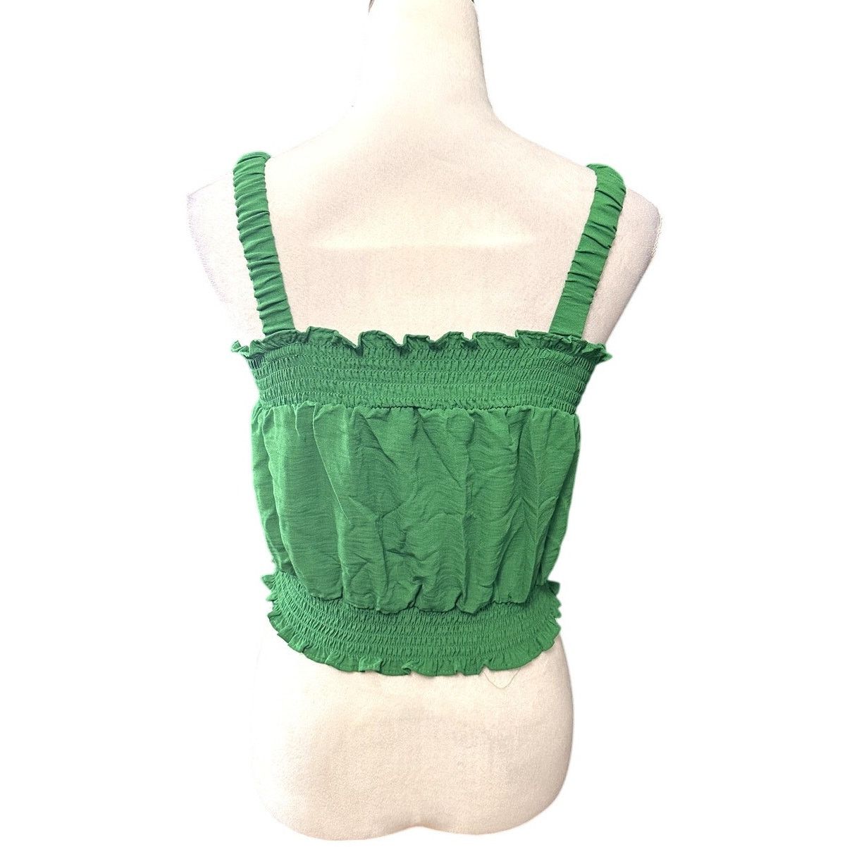 Other Riley & Rae Green Smocked Stretch Sleeveless Crop Top S NWT Size S / US 4 / IT 40 - 4 Thumbnail