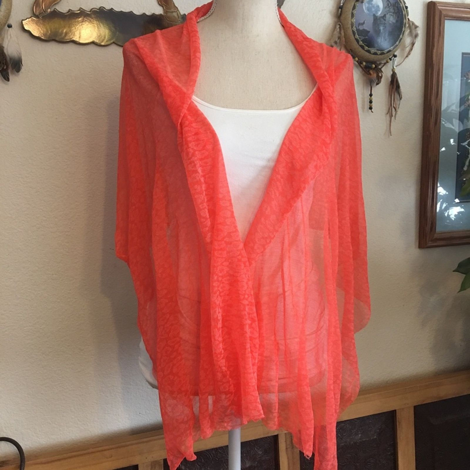 Other Coral pink soft light stretchy scarf wrap Size ONE SIZE - 5 Thumbnail