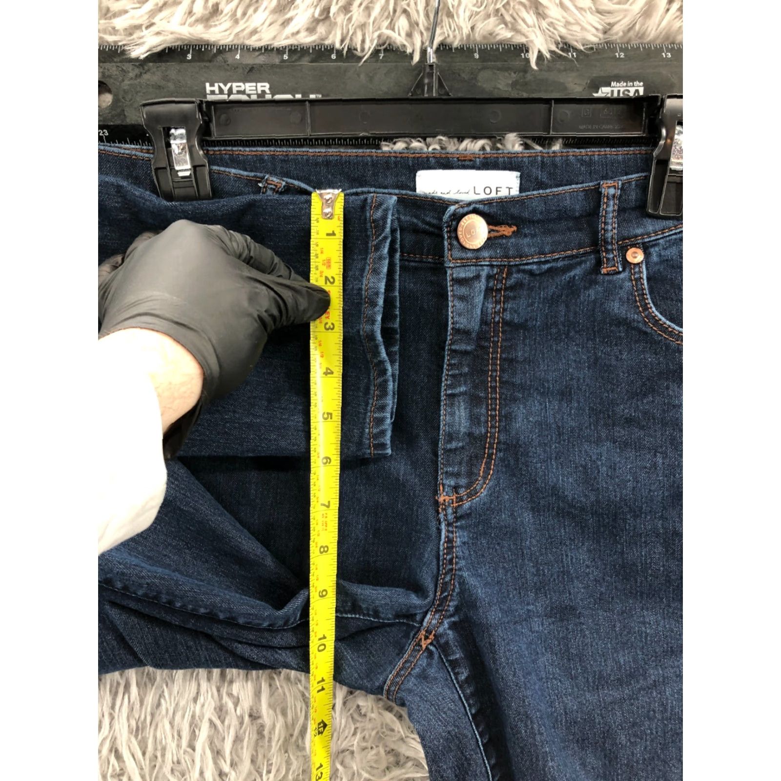 Loft LOFT Jeans Skinny 12 Womens Dark Blue Denim 5-Pocket Mid Rise Regular Fit Size 34" / US 12 / IT 48 - 4 Thumbnail