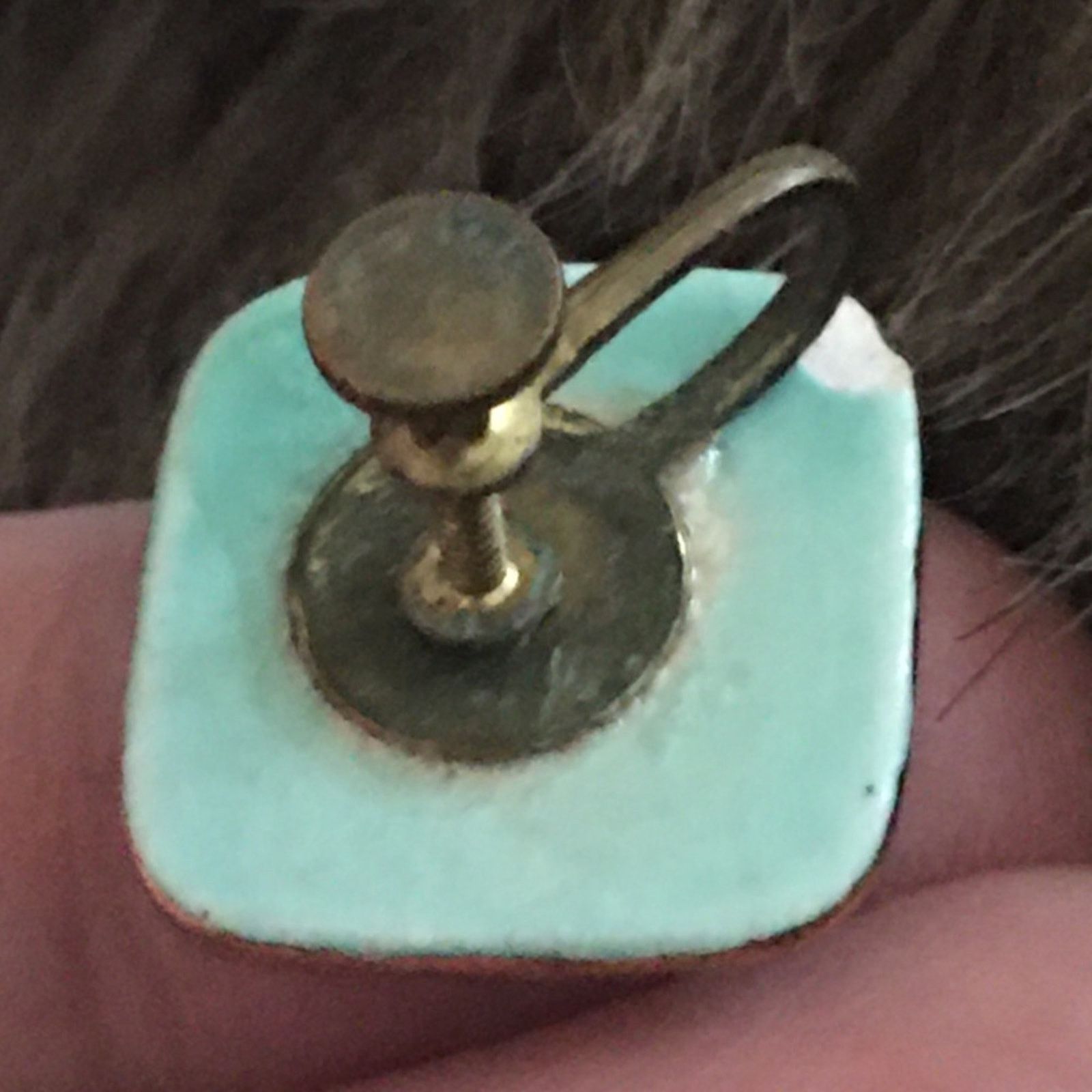 Vintage Vintage 50s painted porcelain screw back earrings Size ONE SIZE - 7 Thumbnail