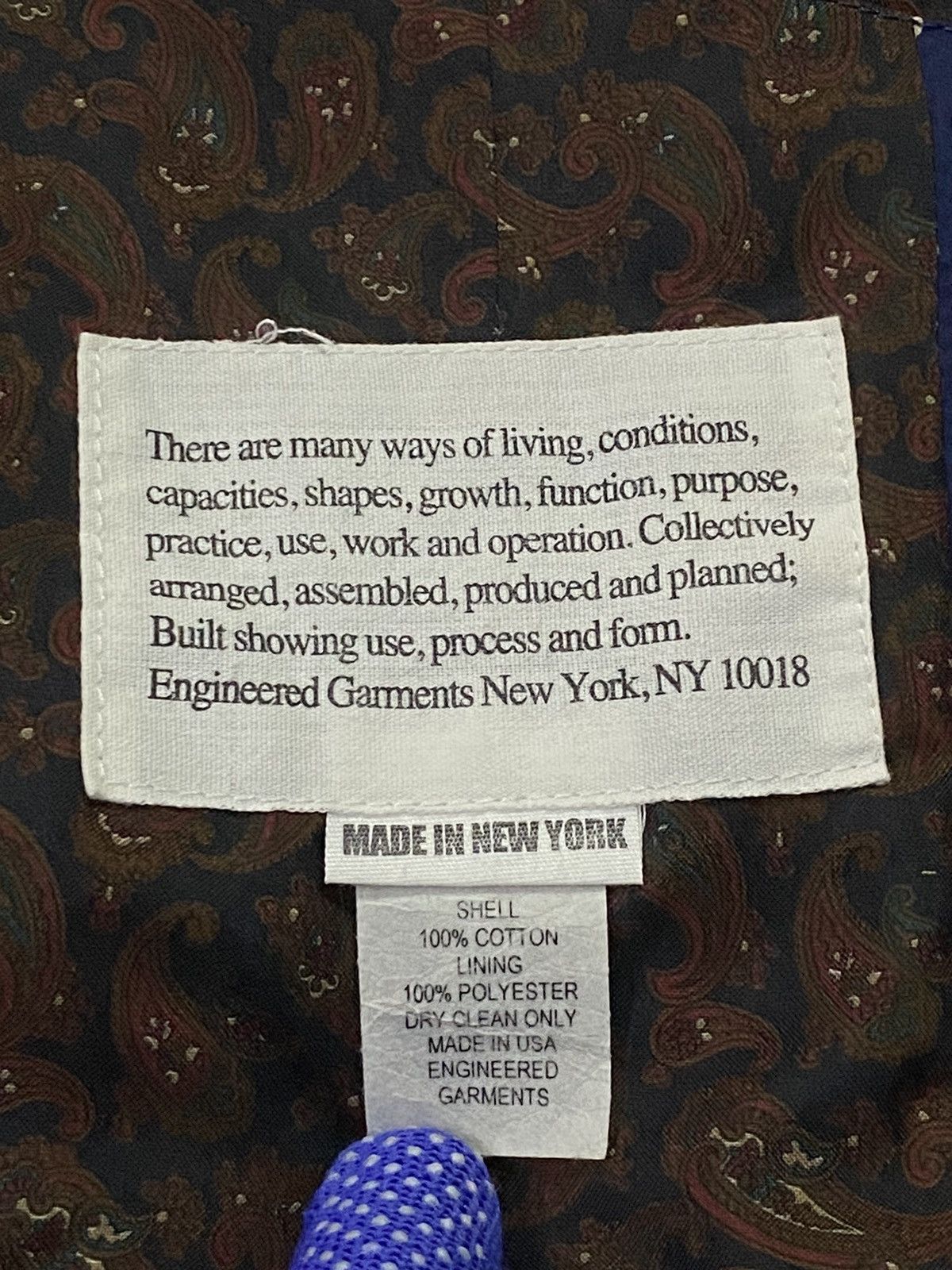 Engineered Garments Engineered Garments Navy Floral Multi-Pocket Jacket/Blazer Size S / US 4 / IT 40 - 10 Thumbnail