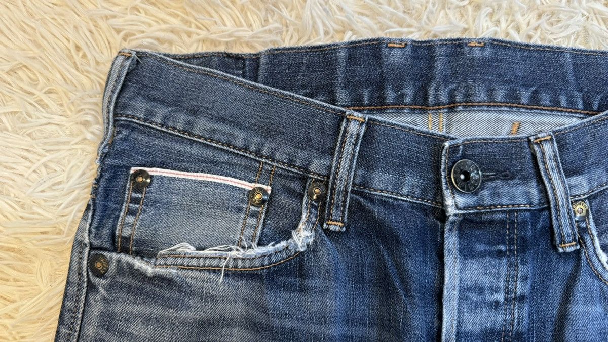 Edwin Offer‼️Edwin Buckle Back Selvedge Distressed Denim (24-195) Size US 31 - 5 Thumbnail