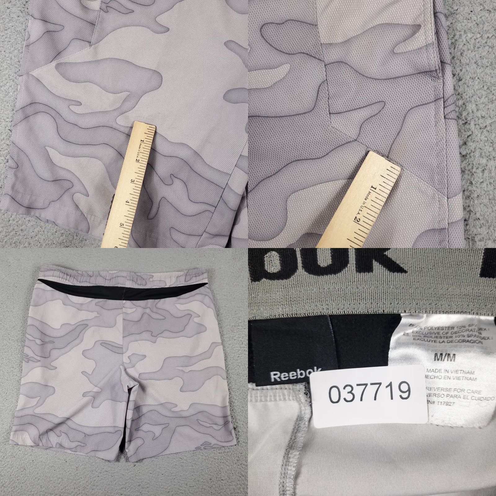 Reebok Reebok Shorts Mens Medium Gray Camouflage Beach Swim Trunks Board Shorts * Size US 31 - 8 Thumbnail
