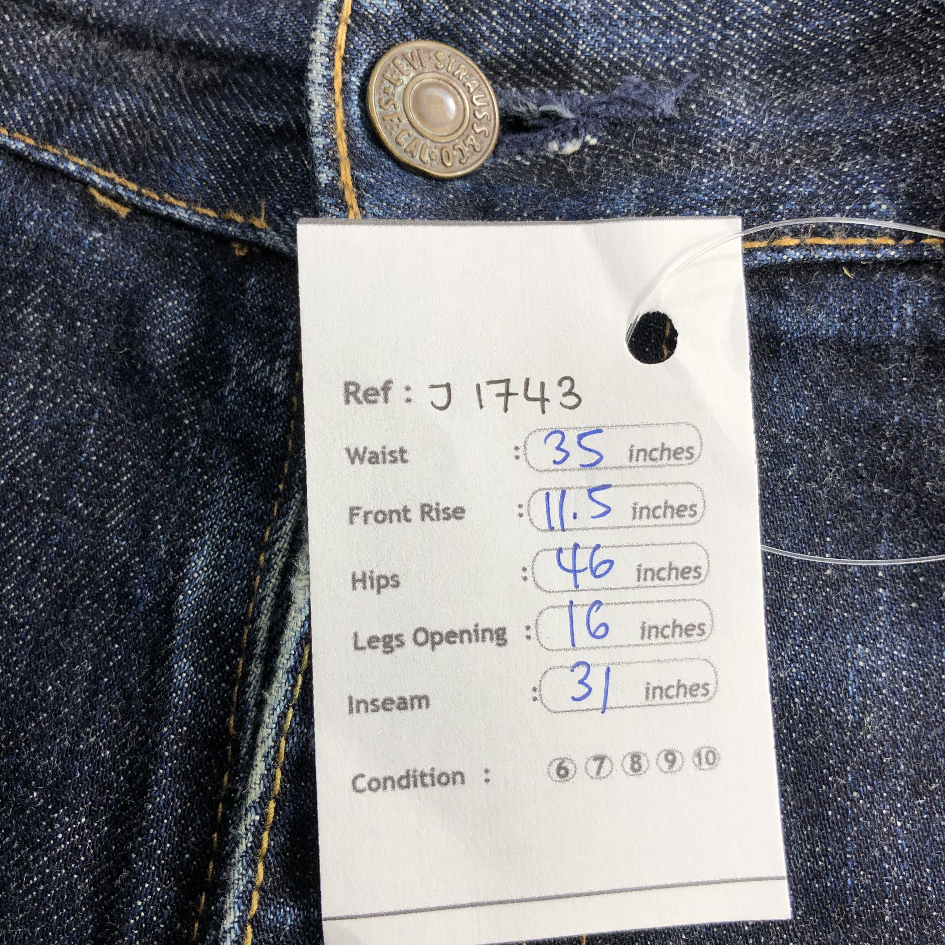 Levi's 90s Vintage Blue Wash Levis 533 Jeans-J1743 Size US 35 - 14 Thumbnail