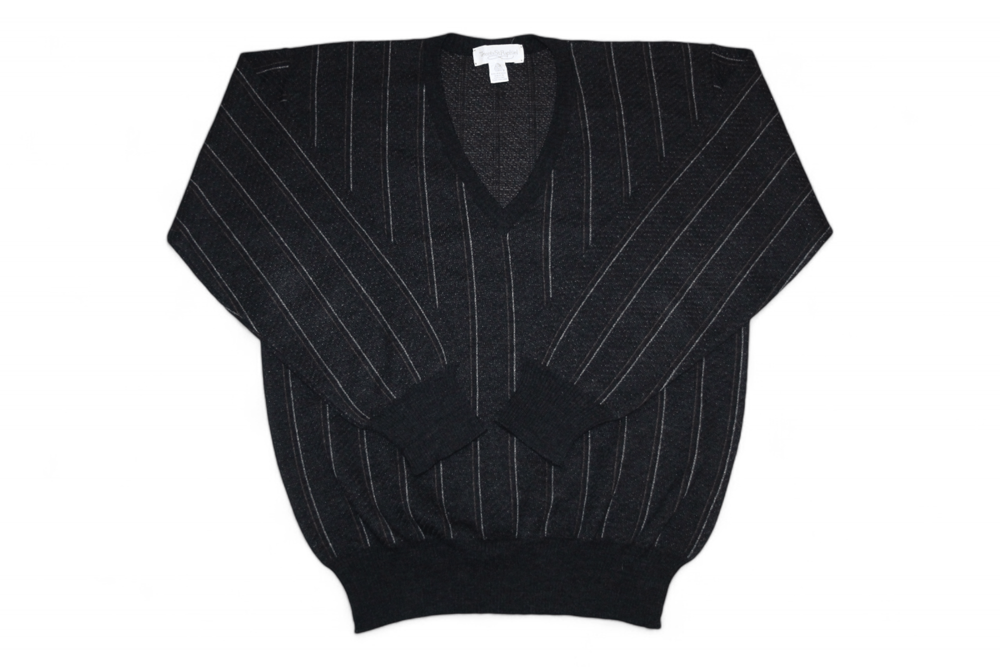 Tricots St. Raphael Tricots St. Raphael Pure New Wool V-neck Cable Knit Sweater Size US L / EU 52-54 / 3 - 1 Thumbnail