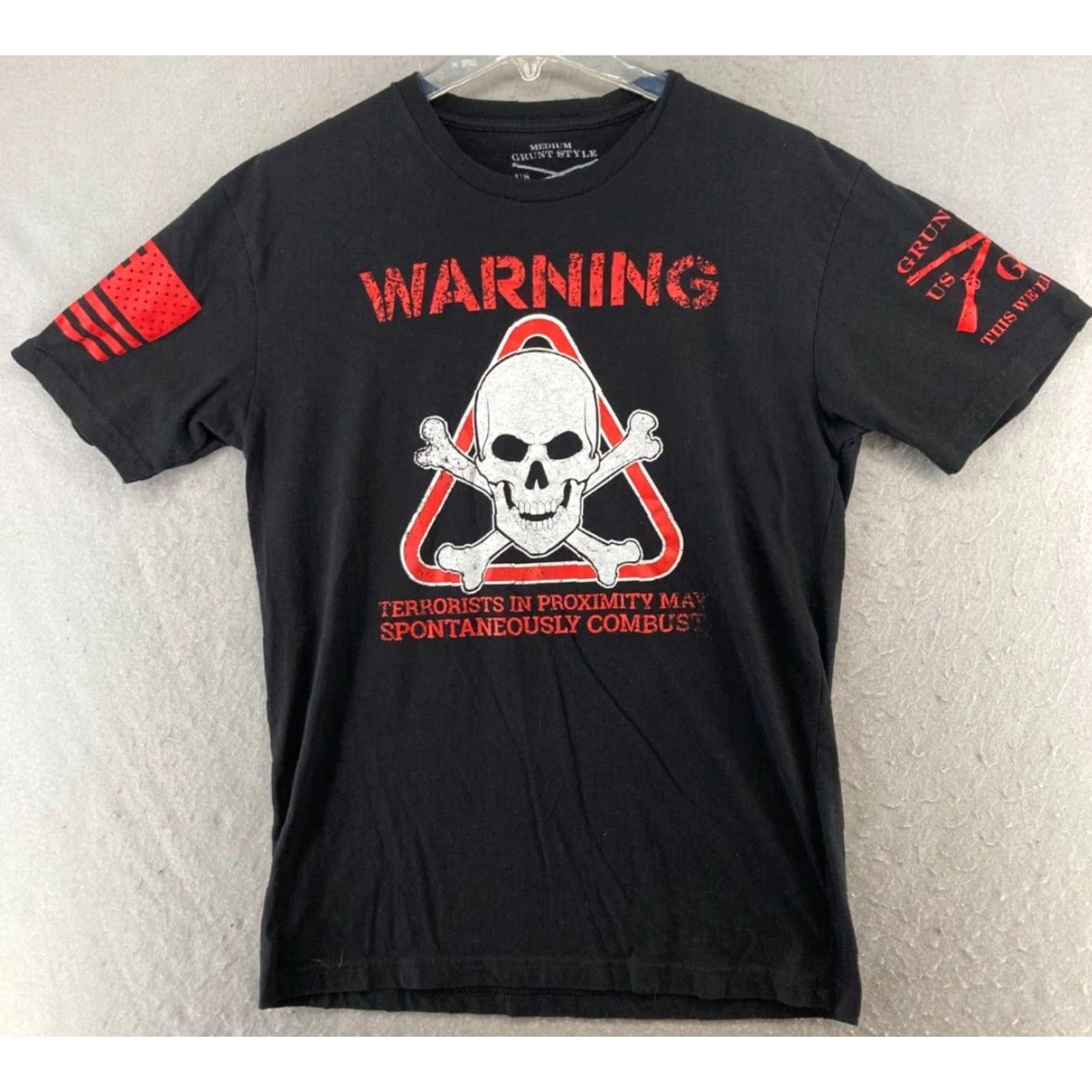 Vintage VINTAGE Grunt Style Shirt Men M Black Skull Crossbones Graphic Print Crew Neck Short Sleeve T-Shirt Med Adult Mens Size US M / EU 48-50 / 2 - 2 Thumbnail