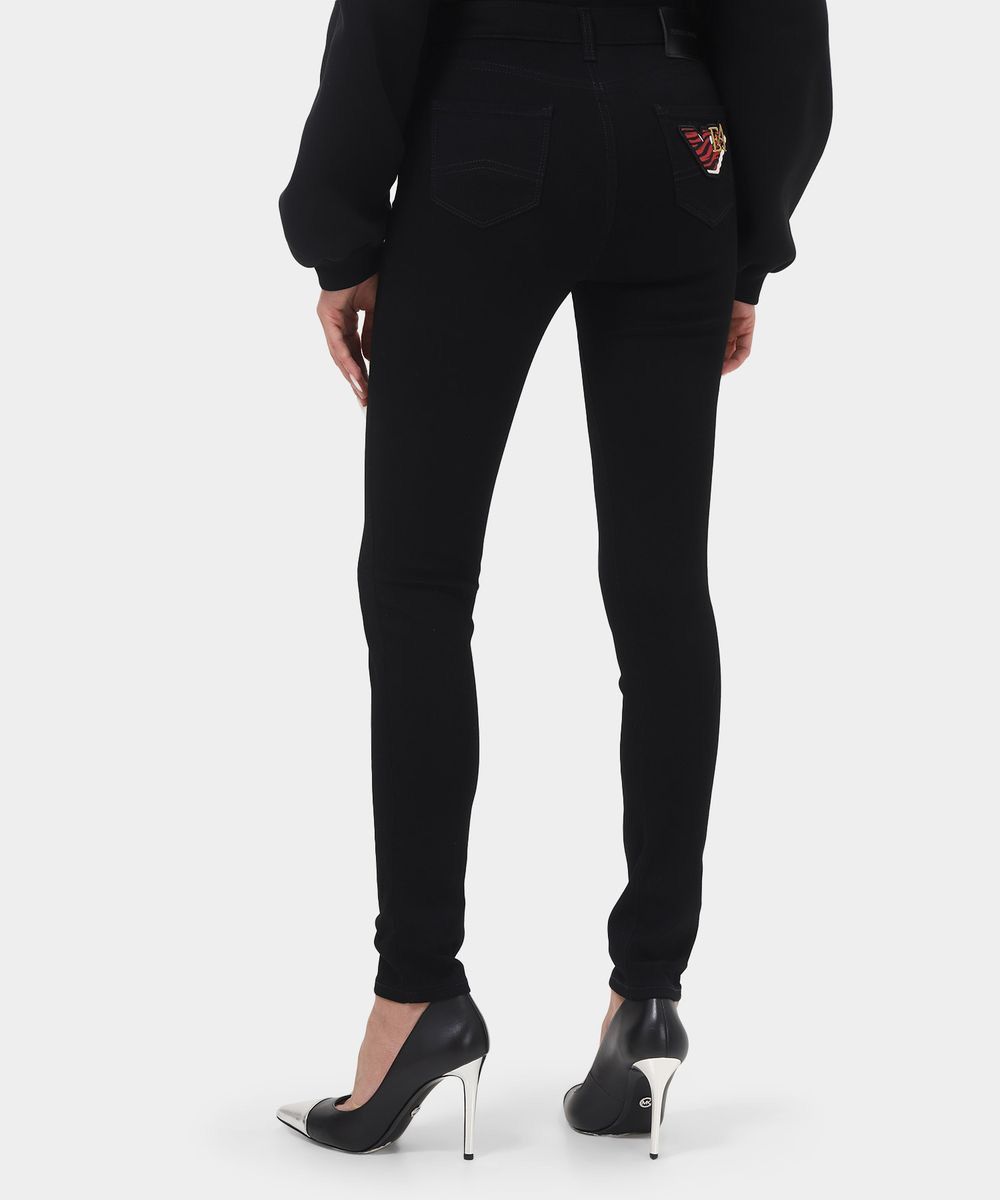 Emporio Armani Emporio Armani Slim-Fit Black Cotton Logo Women’s Jeans Size 29" - 2 Thumbnail