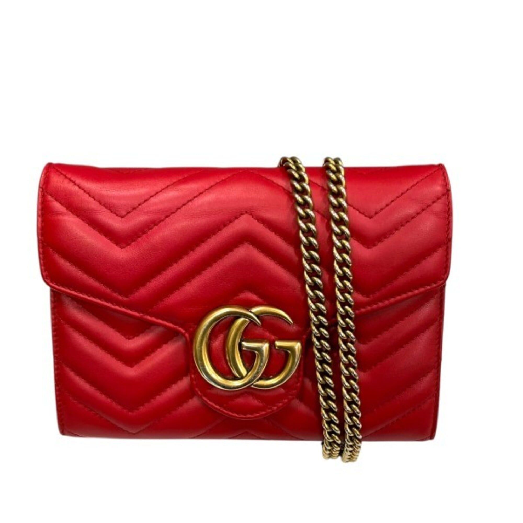 Gucci Gucci GG Marmont 474575 Long Wallet Chain Shoulder for Women Size ONE SIZE - 1 Thumbnail