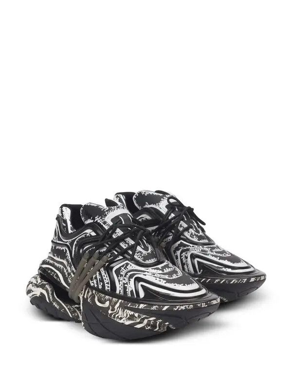 Balmain o1s1wg111225 Unicorn Wave Sneakers in Black Size US 12 / EU 45 - 2 Thumbnail