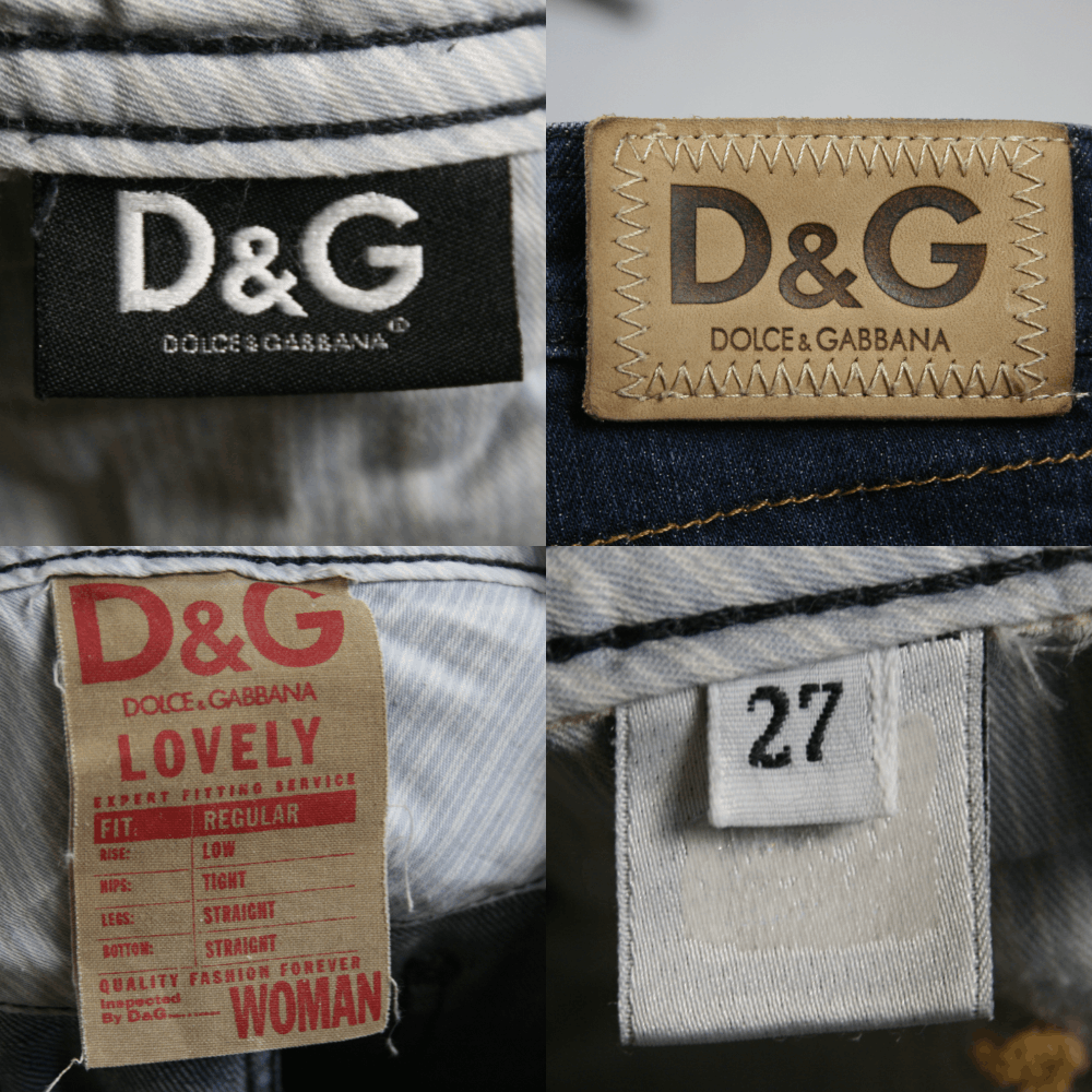 Dolce & Gabbana 00S Lovely Y2K Straight Jeans Vintage Size 27" / US 4 / IT 40 - 10 Thumbnail
