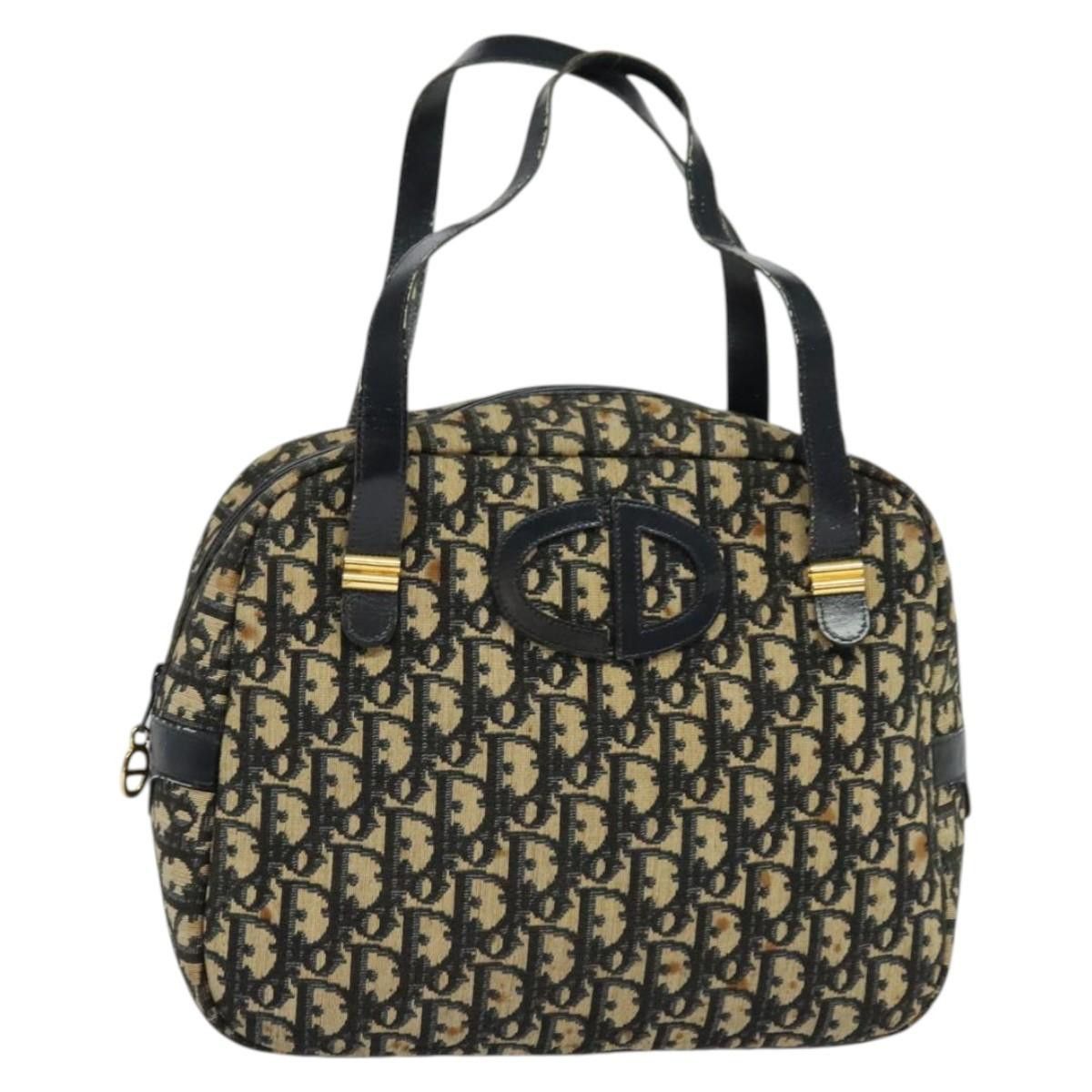 Dior DIOR Trotter Canvas Hand Bag Navy Gold Size ONE SIZE - 1 Thumbnail