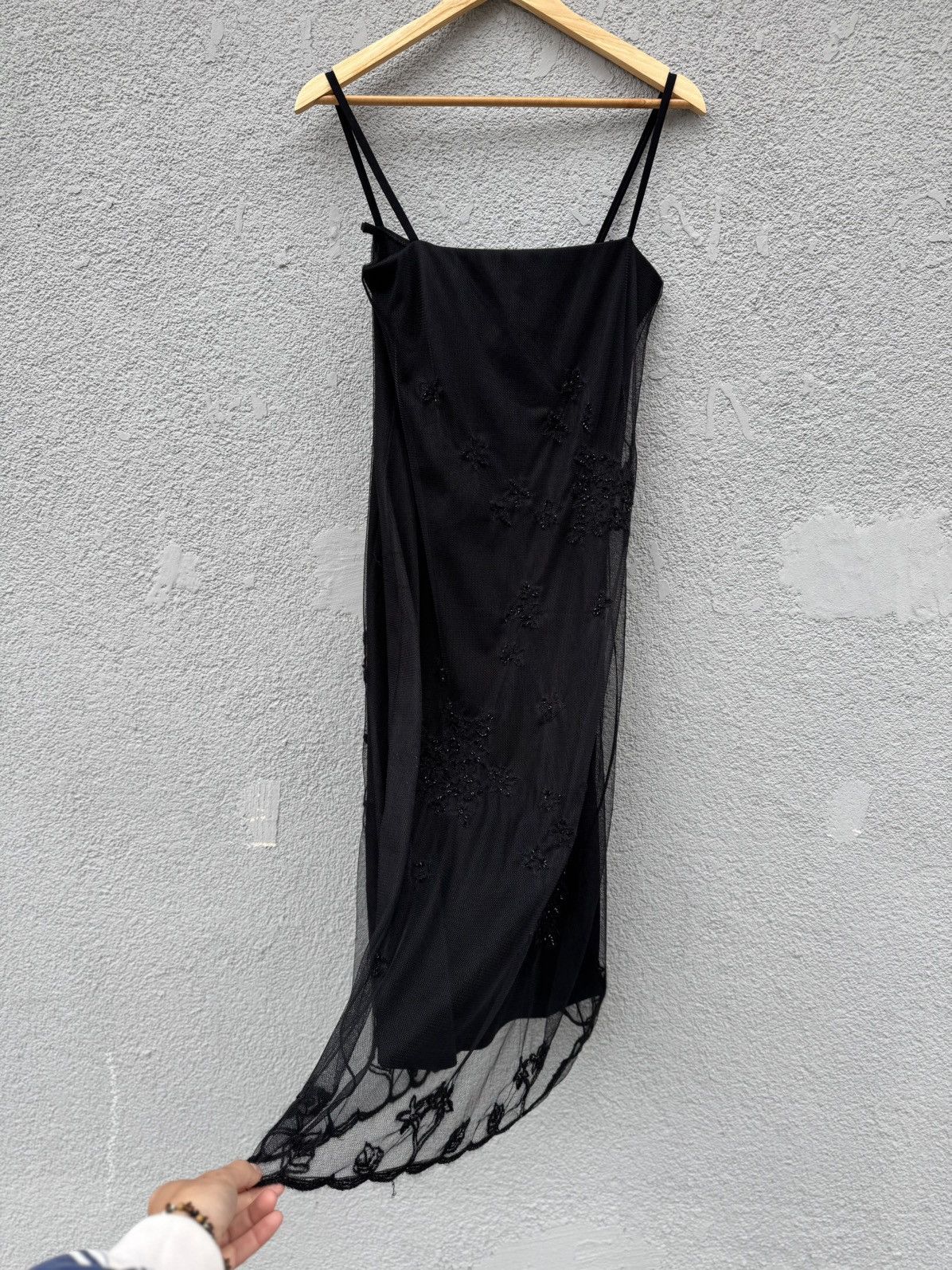 Max Mara 90s Max Mara Embellished see through Elegant vintage dress Size L / US 10 / IT 46 - 11 Thumbnail