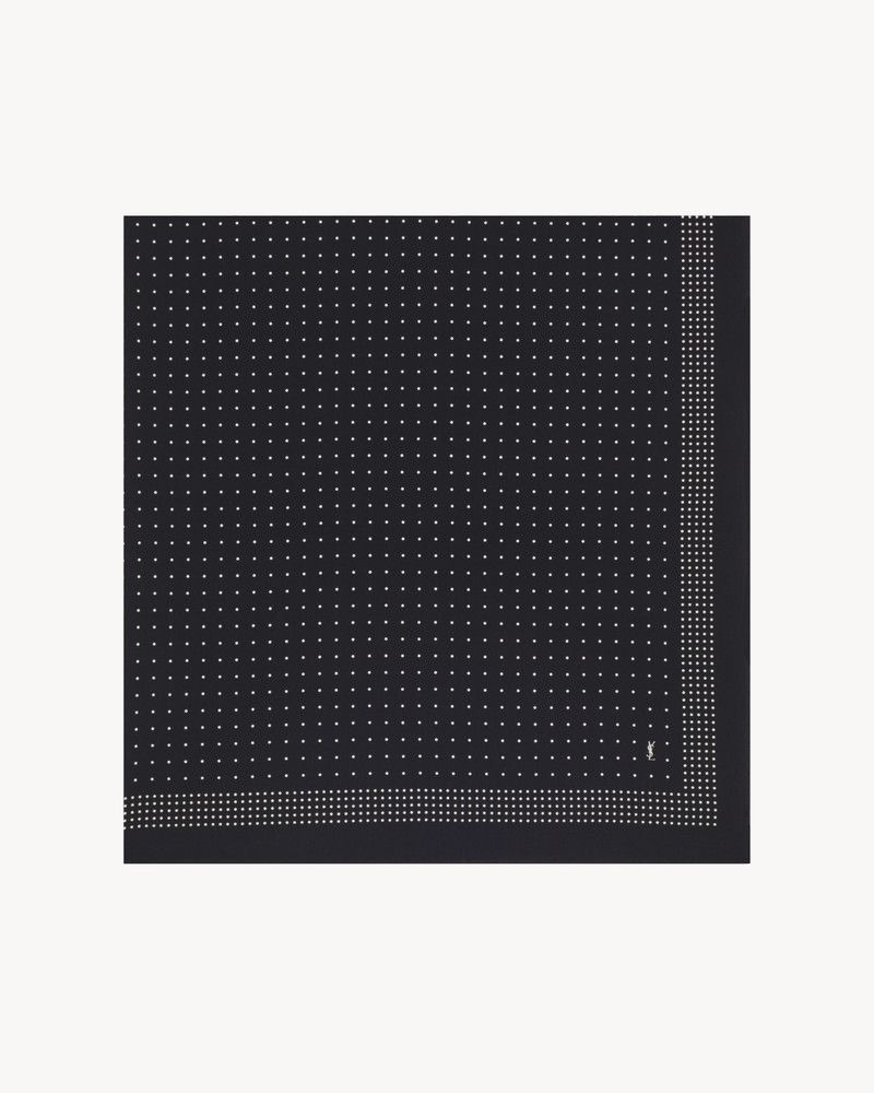 Saint Laurent Paris oc11z0126 822589 Size: OS / Square Scarf Dotted Silk Crepe Size ONE SIZE - 1 Thumbnail