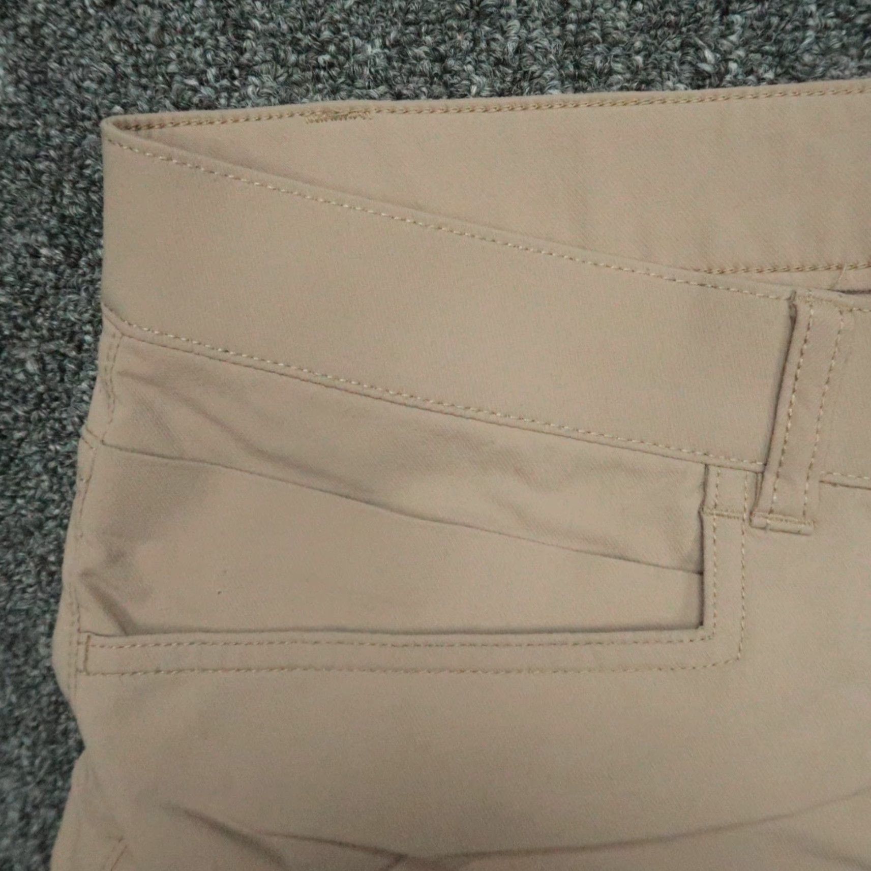 Vintage Western Rise Pants Mens 40x33 Khaki Tan Evolution Chino 5 Pocket Stretch Regular Inseam 33 Button Zip Belt Loops 5-Pocket Design Nylon Spandex Beige Size US 40 / EU 56 - 3 Thumbnail