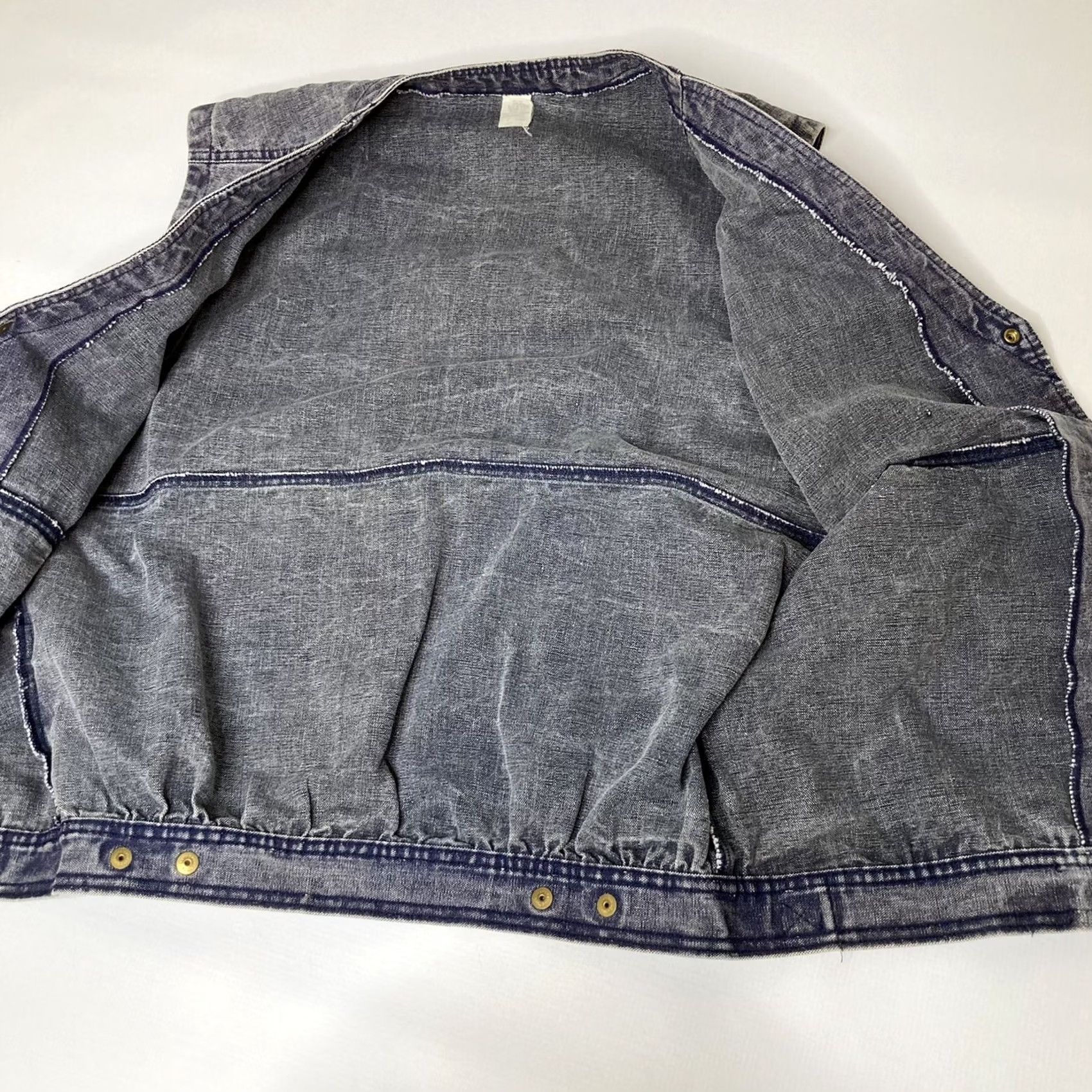 Vintage VINTAGE Bayly Jeans Denim Vest Snap Button Gray Black Wash V Neck USA Made XL Men’s Biker Style Shirt/Outerwear Size US 36 / EU 52 - 5 Thumbnail