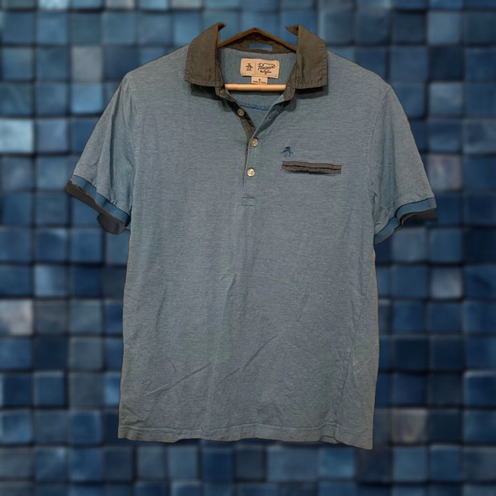 Original Penguin Mens Original Penguin Aquarius Tropical Blue Golf SlimFit Polo Shirt Size Medium Size US XL / EU 56 / 4 - 1 Thumbnail