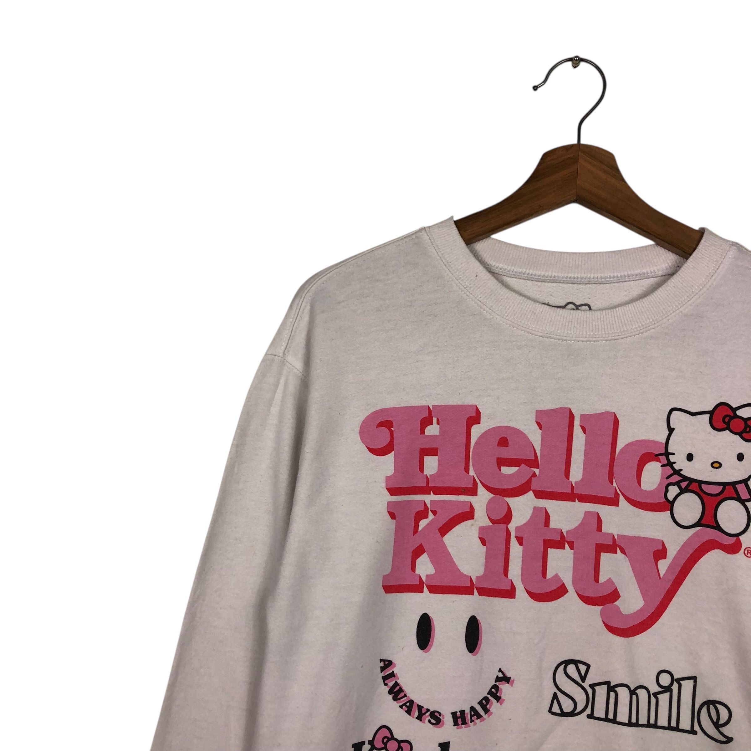 Japanese Brand 📌Vintage Cropped Sweatshirt Cartoon Hello Kitty Big Logo Size US XS / EU 42 / 0 - 8 Thumbnail