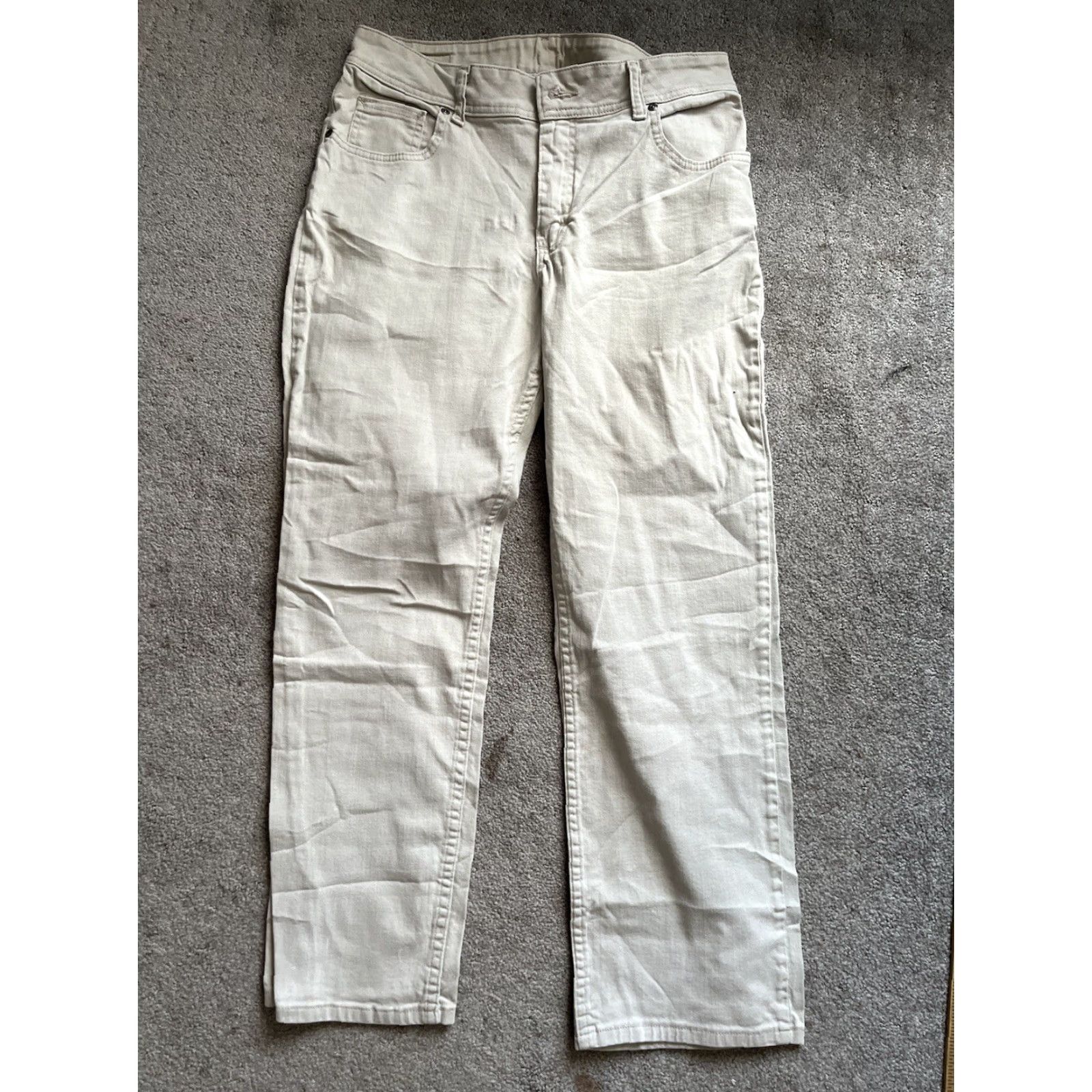 Lee Lee Riders Jeans Womens Relaxed Petite 12P Light Beige Straight 130M183 Mens? Womens Size 34" / US 12 / IT 48 - 2 Thumbnail
