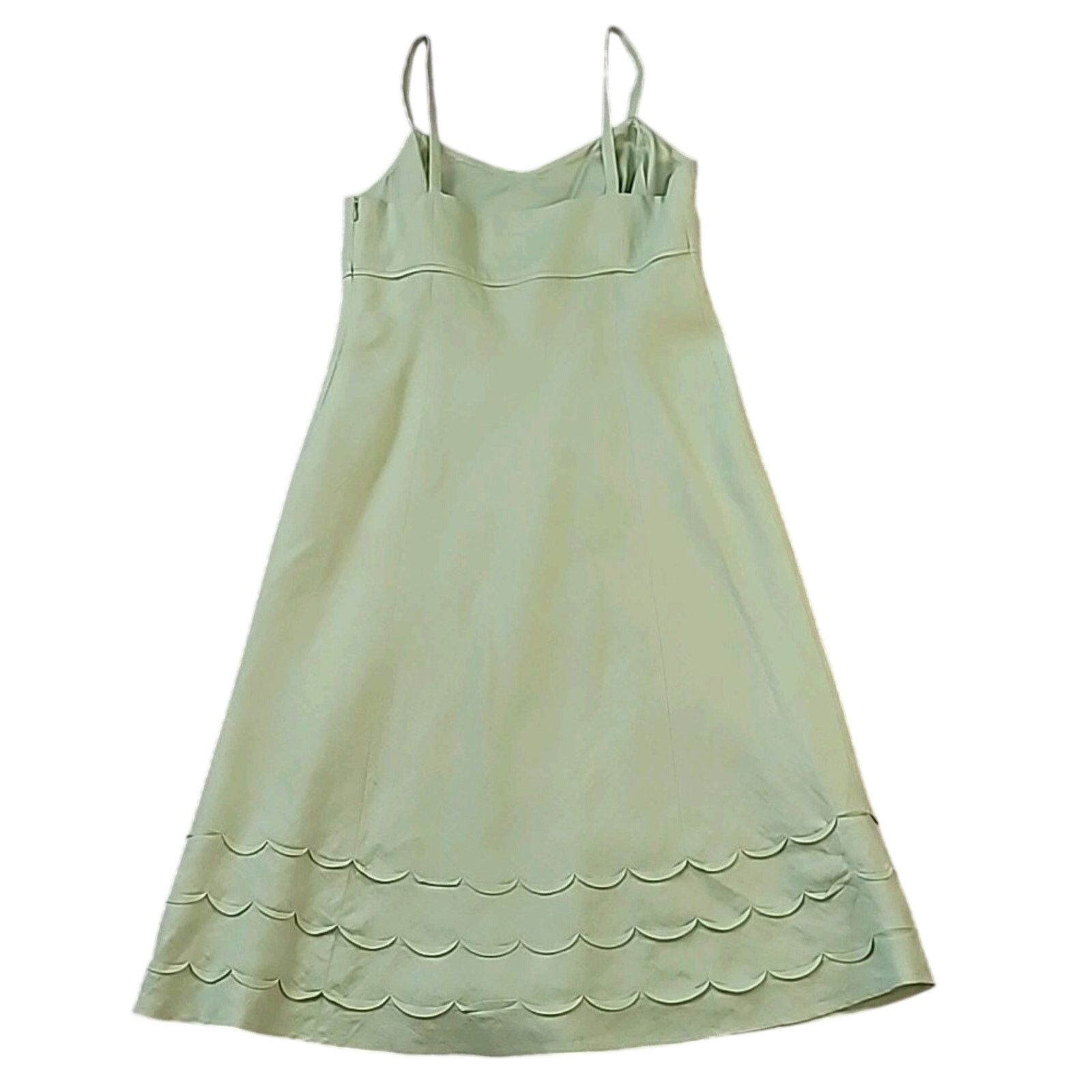 the loft green dress Ann Taylor LOFT Sage Green Cotton Empire Waist Dress
