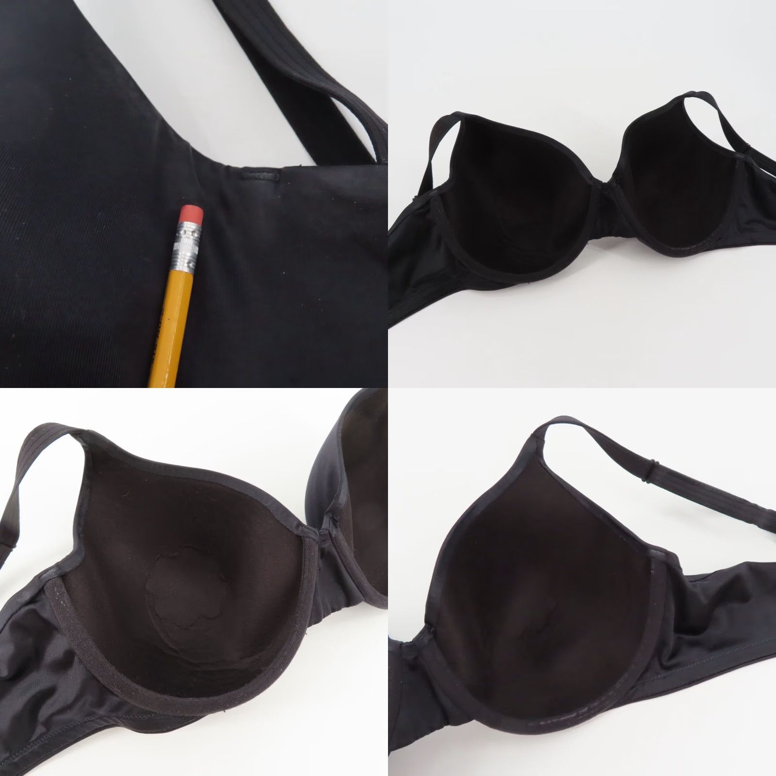 Vintage Bali One Smooth U Smoothing Bra Solid Black Underwire Lined 38C Womens T-Shirt Bra 3W11 3B11 Size ONE SIZE - 8 Thumbnail