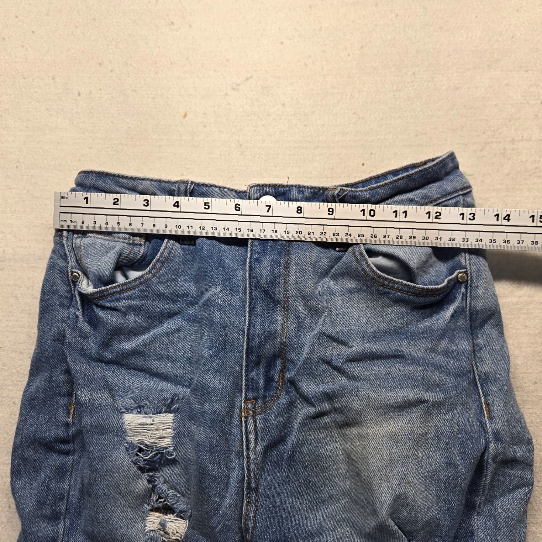 Vintage Tinseltown Jeans Blue High Rise Mom Distressed Adult Women's Size 8 Womens Size 30" / US 8 / IT 44 - 4 Thumbnail