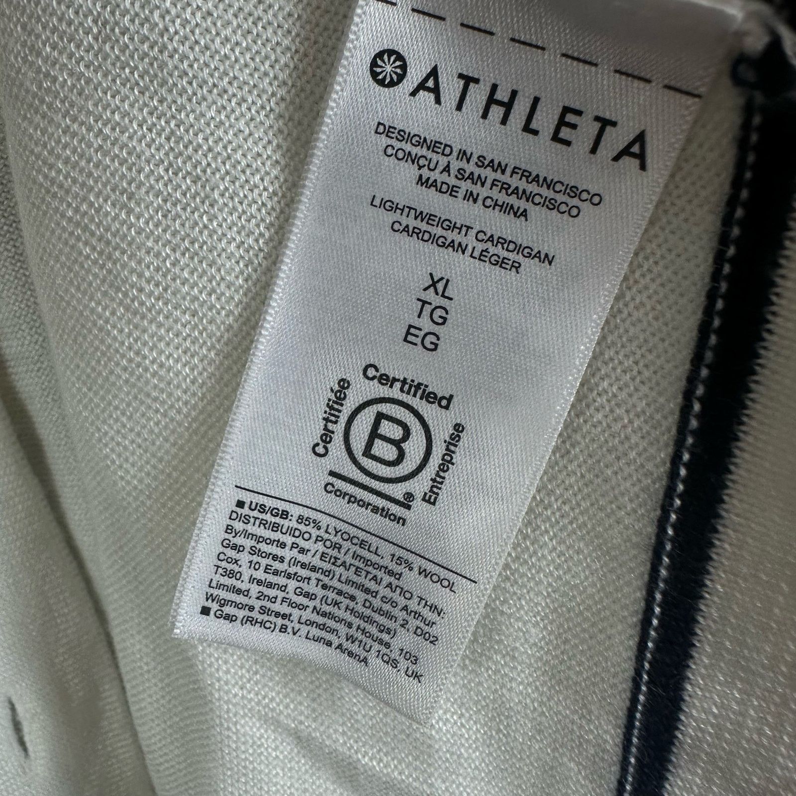 Athleta Athleta Collegiate White Blue Stripe Cardigan Sweater XL Size XL / US 12-14 / IT 48-50 - 6 Thumbnail
