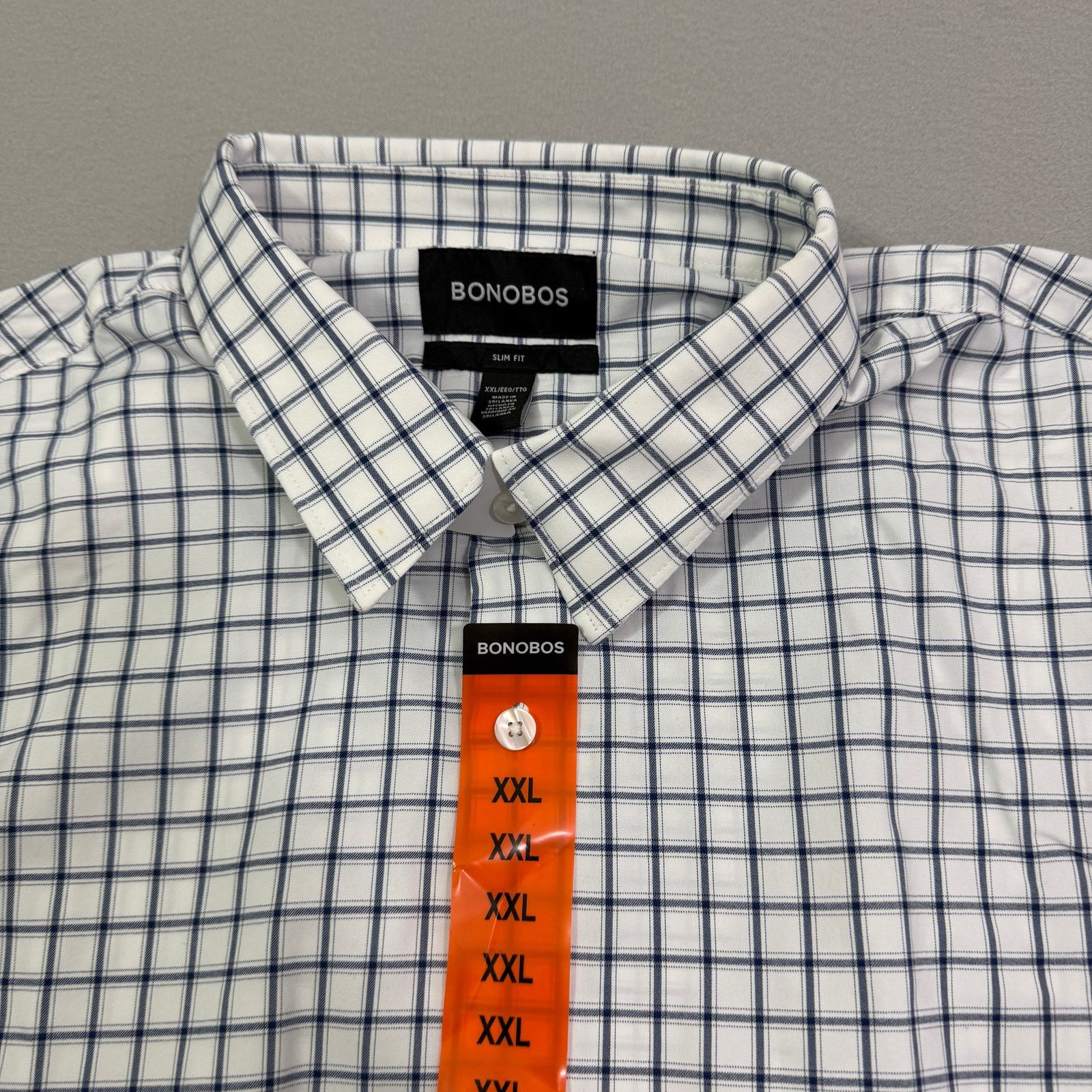 Bonobos Bonobos Slim Fit Button Shirt Men's 2XL White Blue Plaid NEW Size US XXL / EU 58 / 5 - 3 Thumbnail