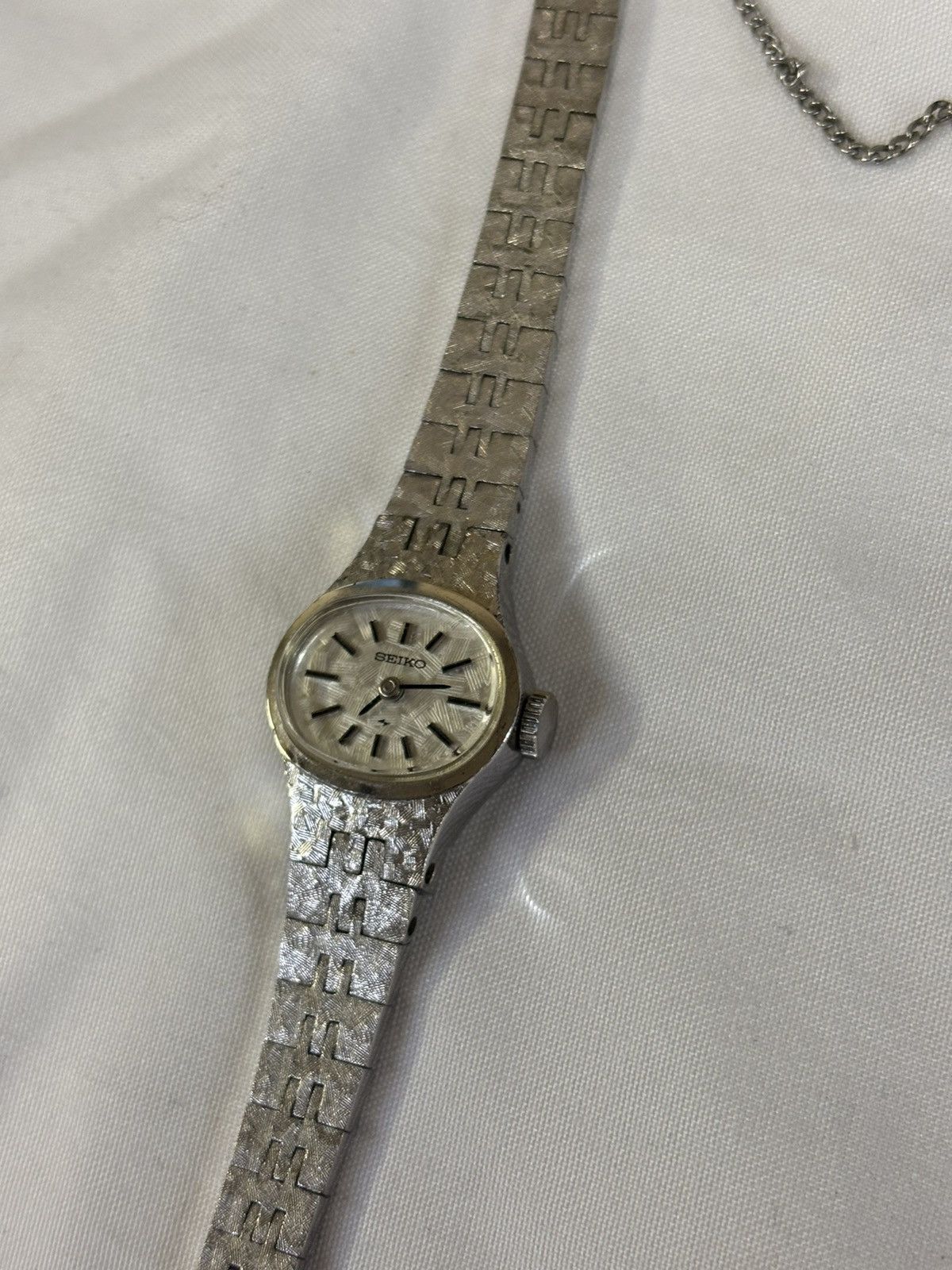 Seiko Vintage Seiko 11 7619 Silver Tone Mechanical Womens Watch. Size ONE SIZE - 4 Thumbnail