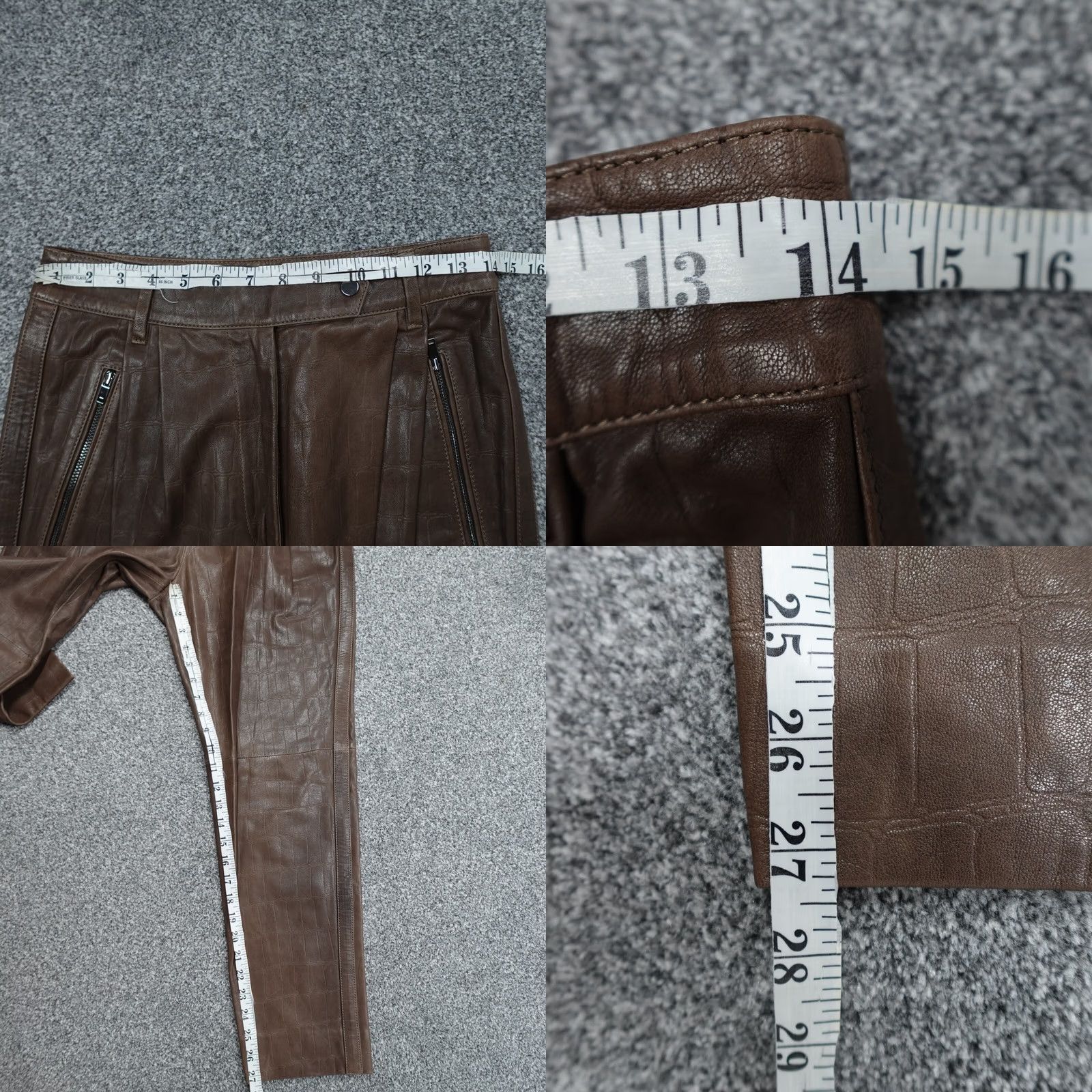 Reiss Reiss Trousers Womens Brown Leather 8 Crock Effect Size 30" / US 8 / IT 44 - 8 Thumbnail