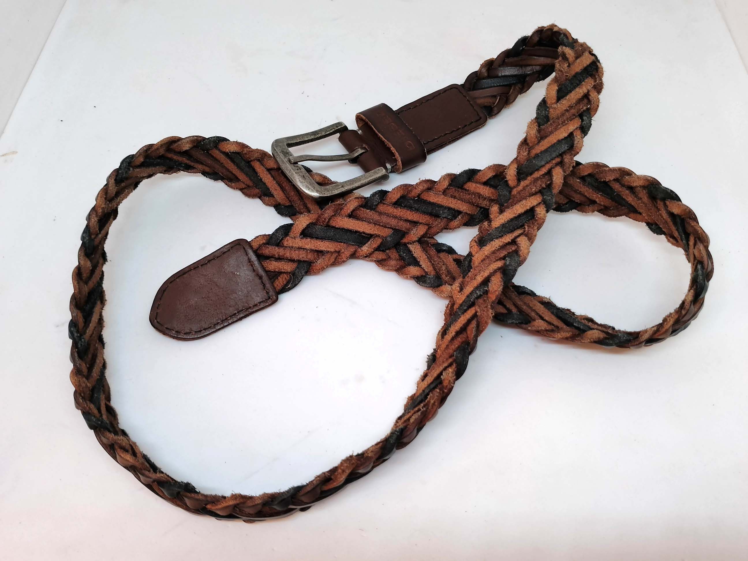 Diesel Brown Leather Diesel Braided Belt Size 100/40 Size ONE SIZE - 12 Thumbnail