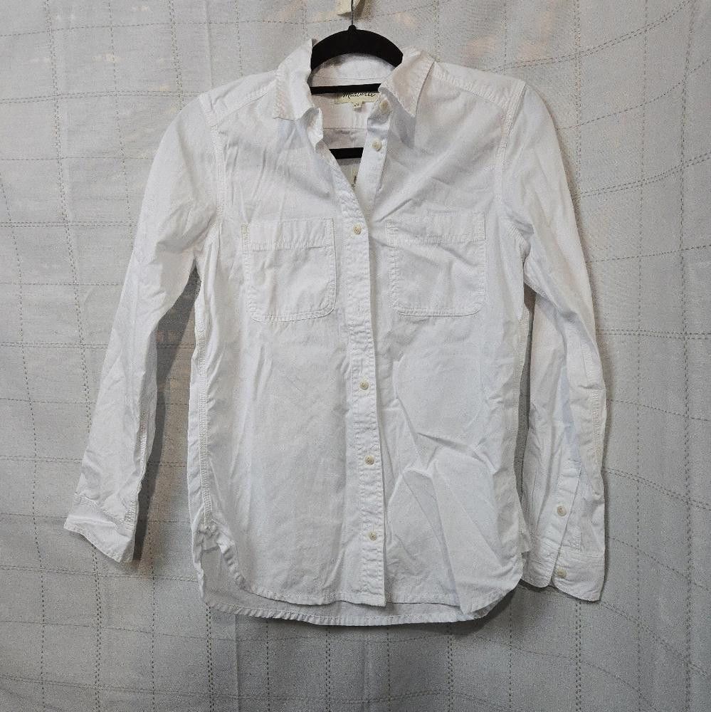 Madewell Madewell Denim Button-Up Shirt in Eyelet White Size XS / US 0-2 / IT 36-38 - 4 Thumbnail