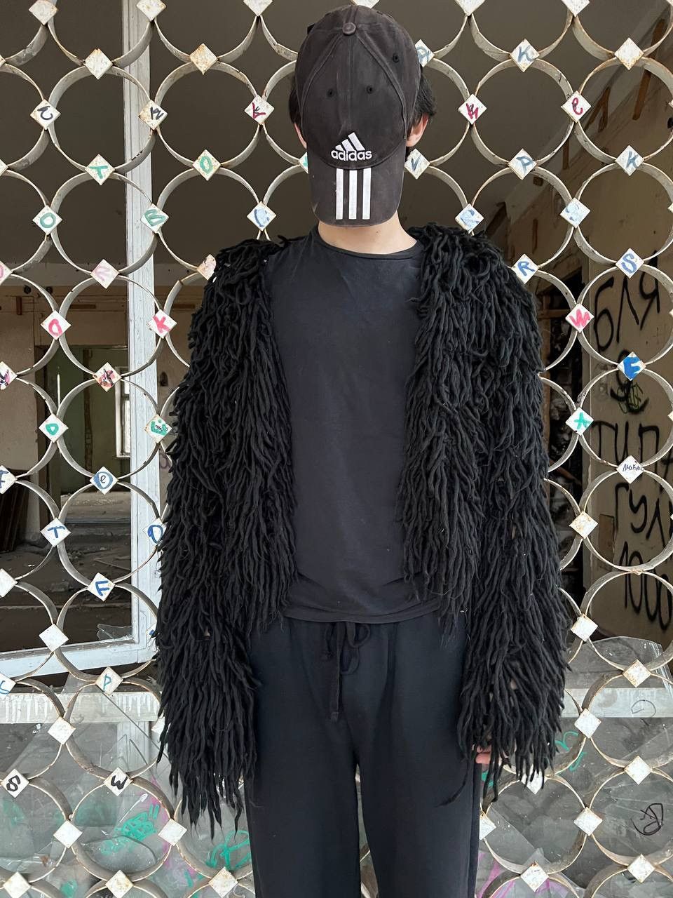 Vintage Opium Fuzzy Fur Owens Carti Style Bomber Avantgarde