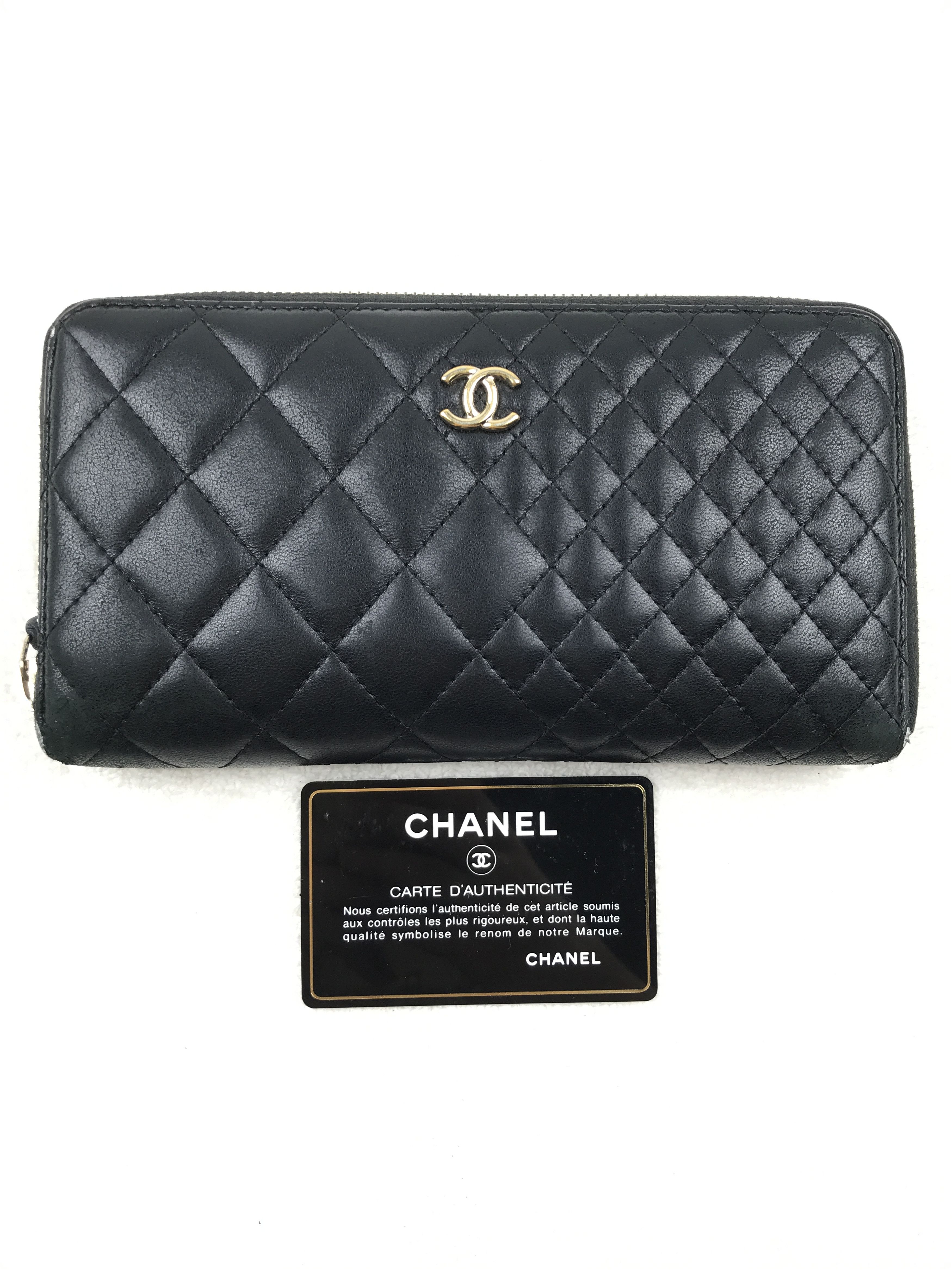 Chanel × Vintage Vintage Chanel Quilted Zip Around Wallet Size ONE SIZE - 2 Thumbnail