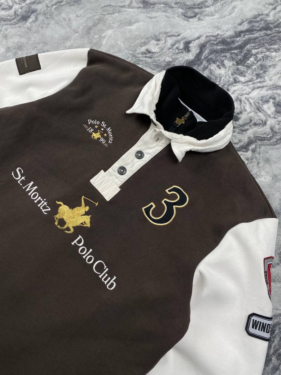 Vintage Polo Club St Moritz Switzerland Rugby Polo Windstopper Size US XL / EU 56 / 4 - 2 Thumbnail