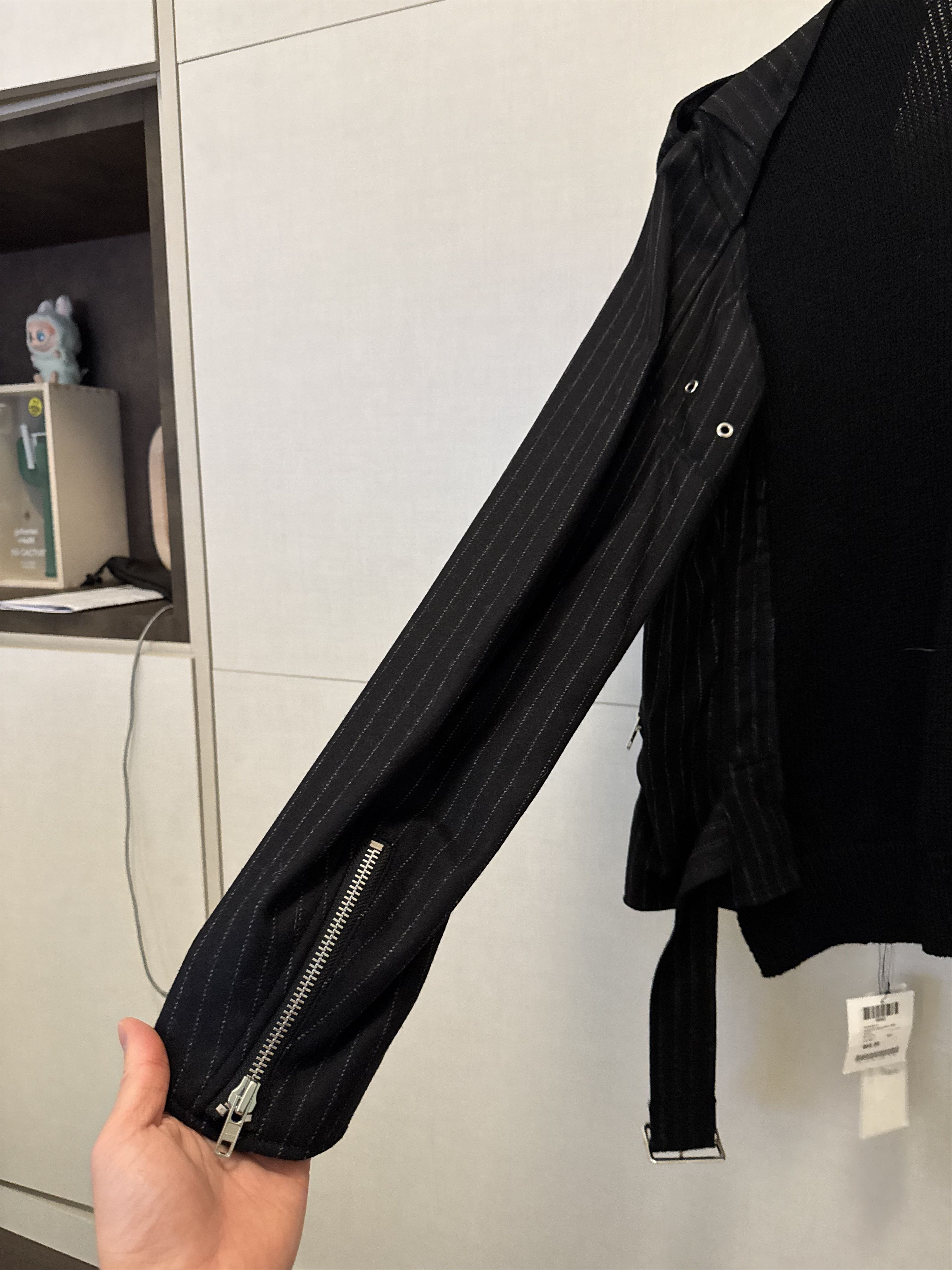 Comme des Garcons Black BLACK Comme des Garcons Wool Striped Moto Jacket Size US L / EU 52-54 / 3 - 5 Thumbnail
