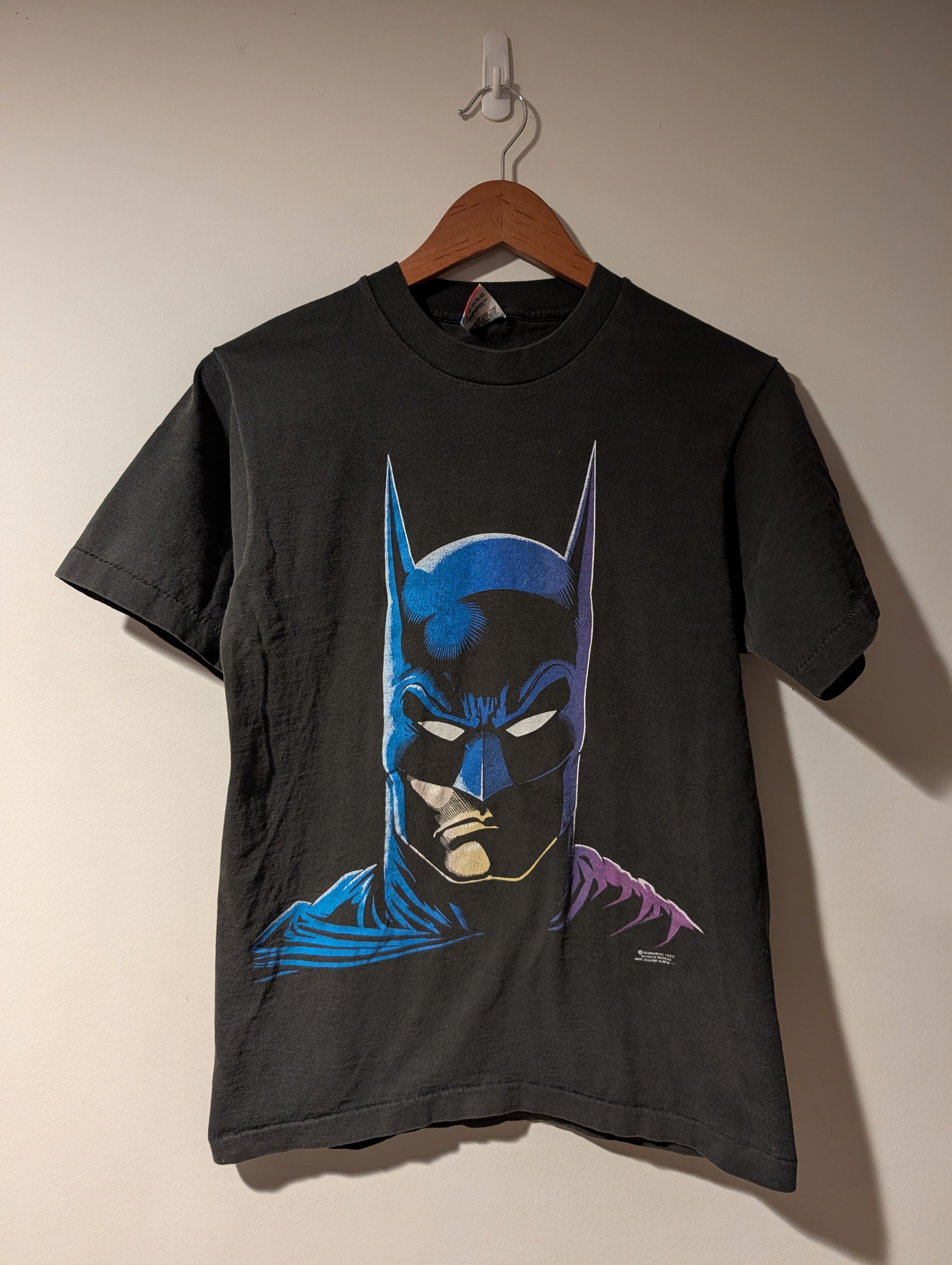 DC Comics Vintage 1989 BATMAN Big Face T-Shirt DC Comics 90s Movie Size US M / EU 48-50 / 2 - 1 Thumbnail