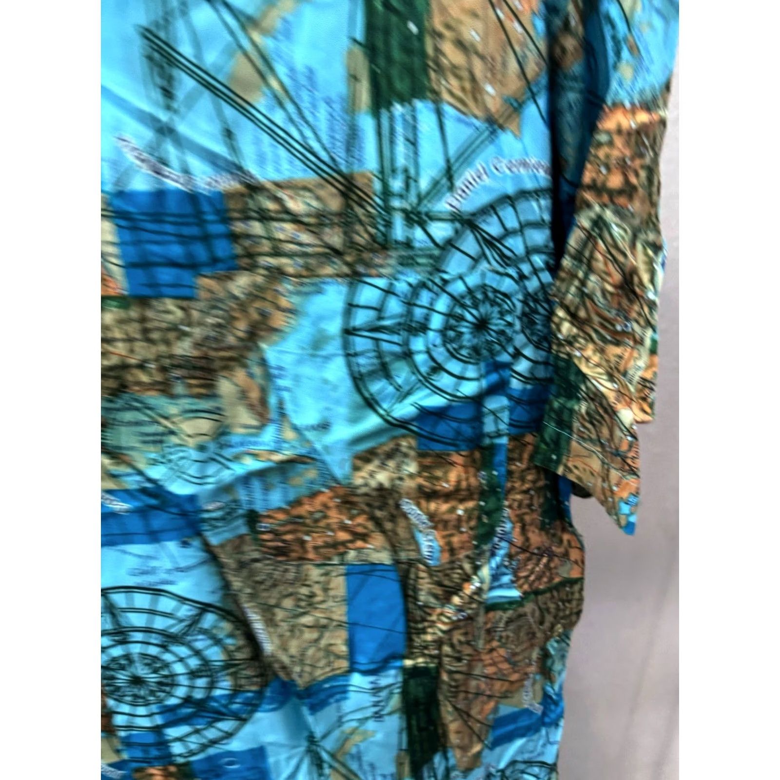 Cremieux Daniel Cremieux SHORT SLEEVE BUTTON UP SHIRT Large L Nautical Artwork Multicolor Mens Size US L / EU 52-54 / 3 - 4 Thumbnail